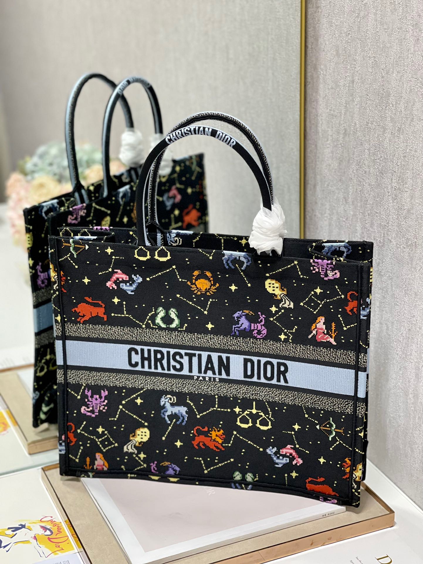 Christian Dior Large Dior Book Tote Black, For Women, Women’s Handbags 16.5in/42cm CD