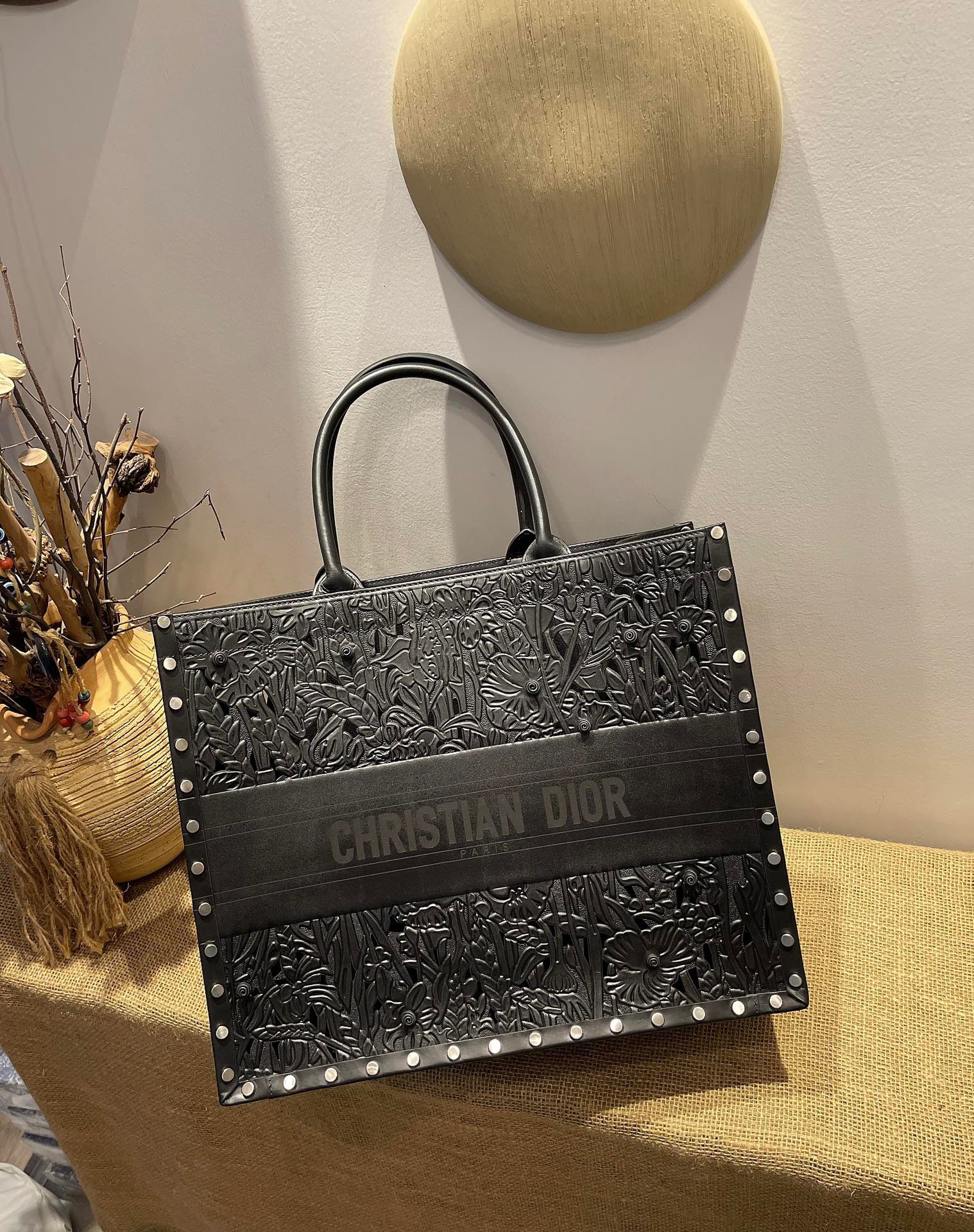 Christian Dior Large Dior Book Tote Black, For Women, Women’s Handbags 16.5in/42cm CD