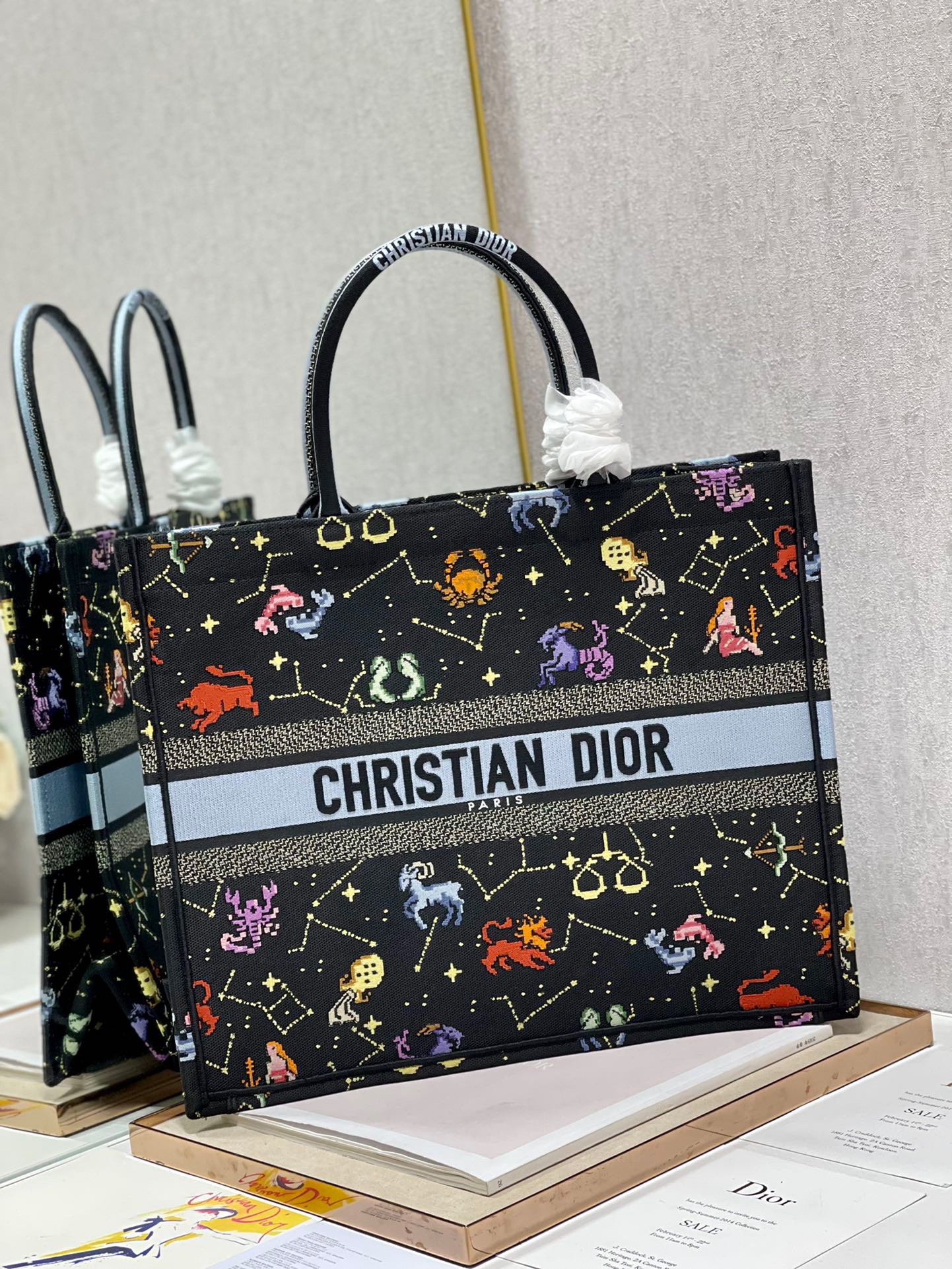 Christian Dior Large Dior Book Tote Black, For Women, Women’s Handbags 16.5in/42cm CD