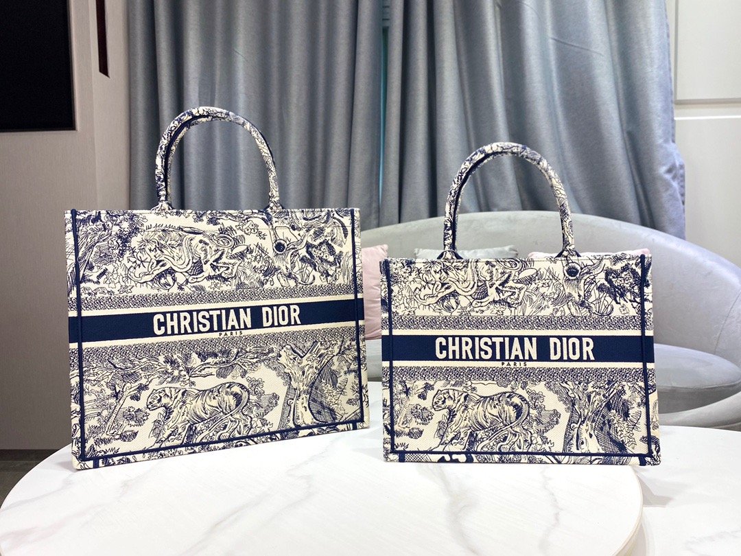Christian Dior Large Dior Book Tote Black Multicolor, For Women, Women’s Handbags 16.5in/42cm CD