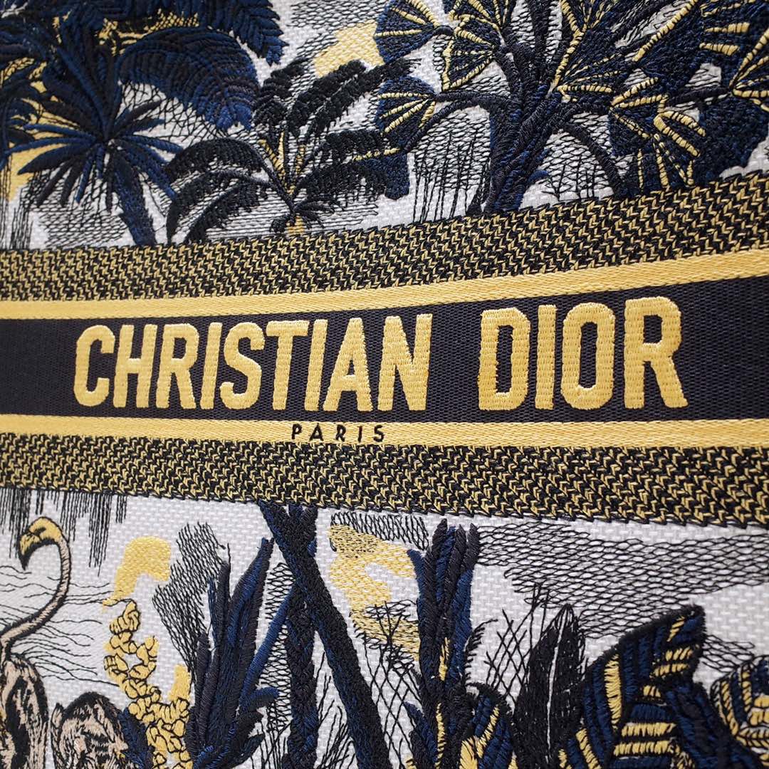 Christian Dior Large Dior Book Tote Black Multicolor, For Women, Women’s Handbags 16.5in/42cm CD