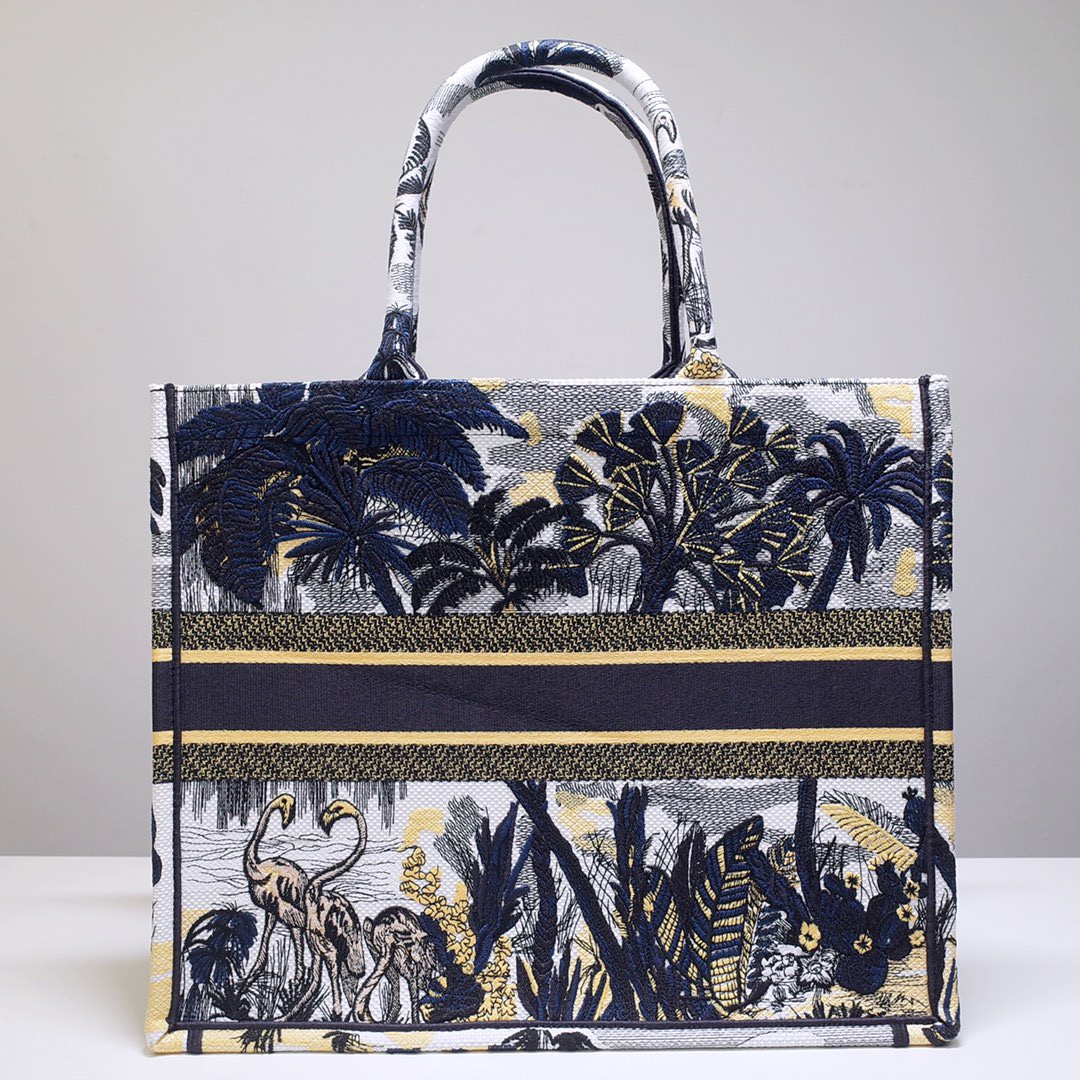 Christian Dior Large Dior Book Tote Black Multicolor, For Women, Women’s Handbags 16.5in/42cm CD