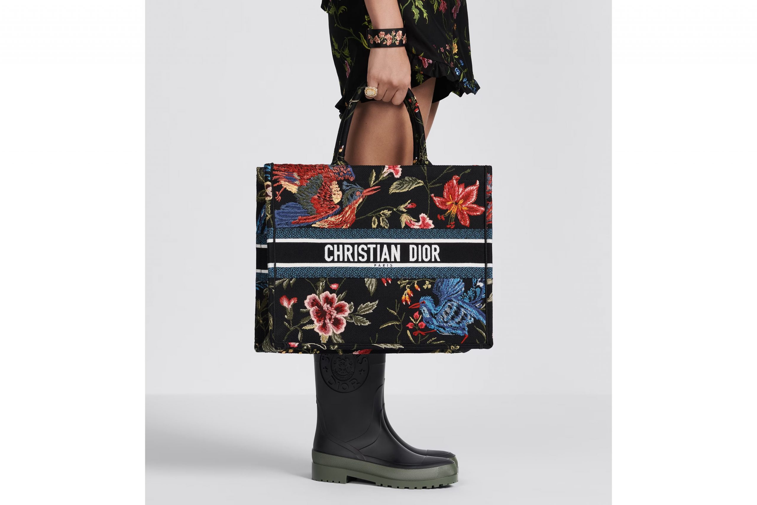 Christian Dior Large Dior Book Tote Black Multicolor For WomenZEAO_M911 42cm/16.5 inch