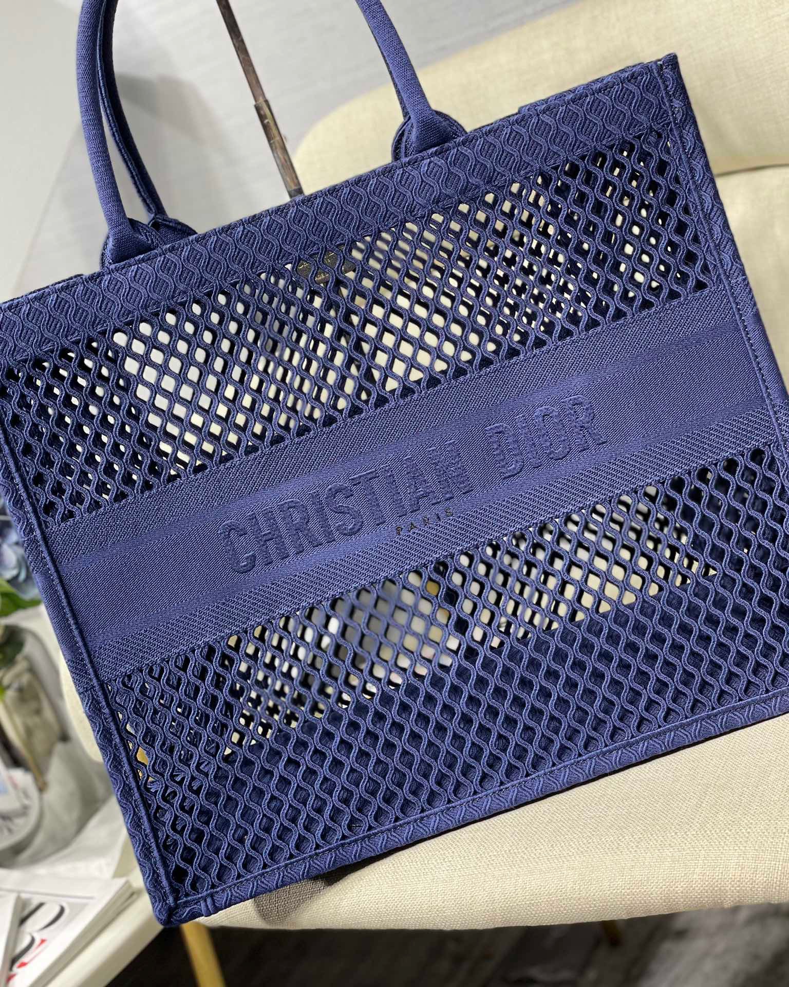 Christian Dior Large Dior Book Tote Blue, For Women, Women’s Handbags 16.5in/42cm CD