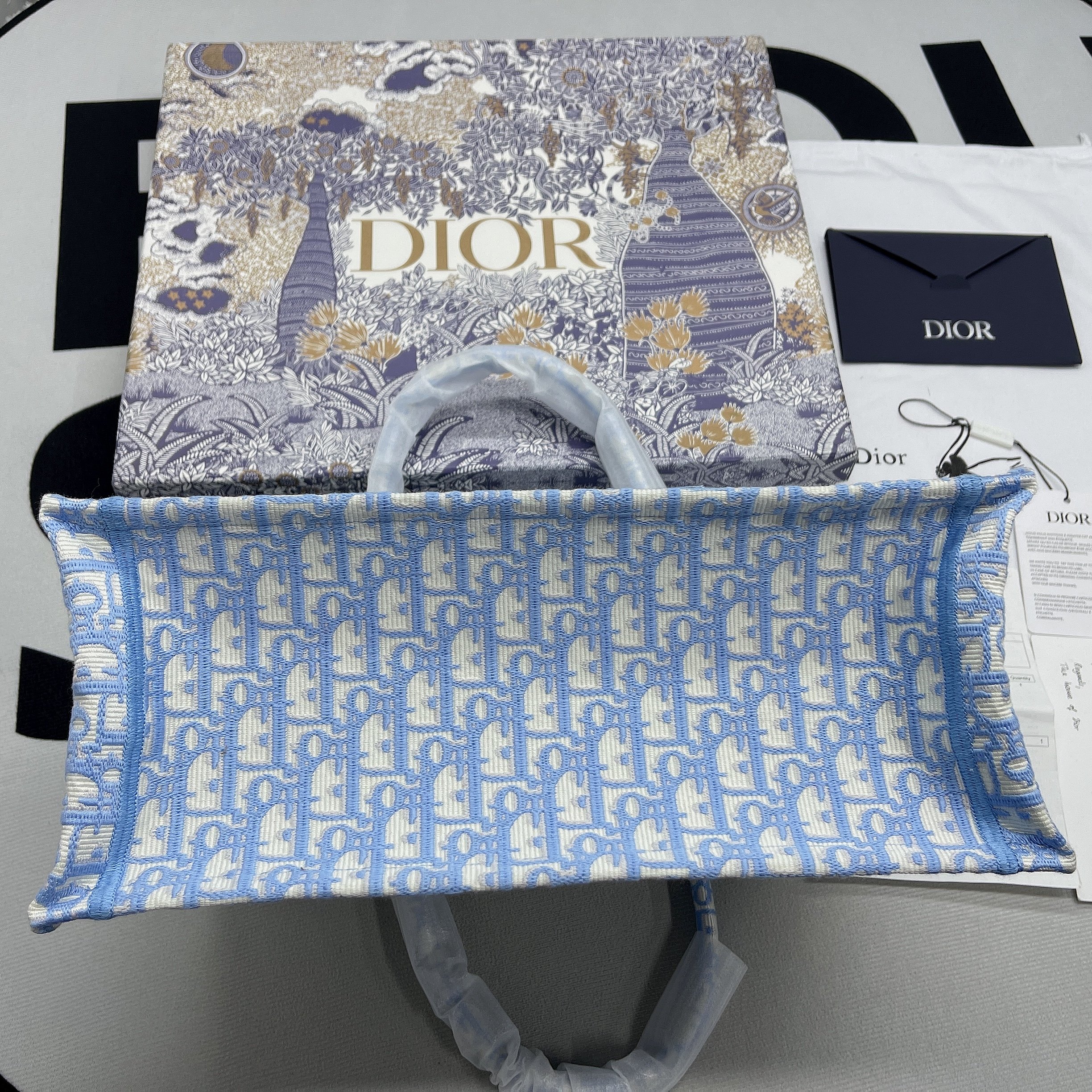 Christian Dior Large Dior Book Tote Blue, For Women, Women’s Handbags 16.5in/42cm CD