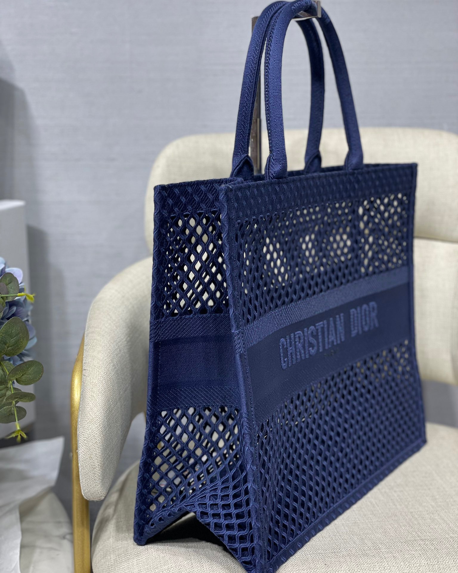 Christian Dior Large Dior Book Tote Blue, For Women, Women’s Handbags 16.5in/42cm CD