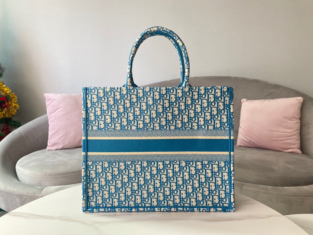 Christian Dior Large Dior Book Tote Blue, For Women, Women’s Handbags 16.5in/42cm CD
