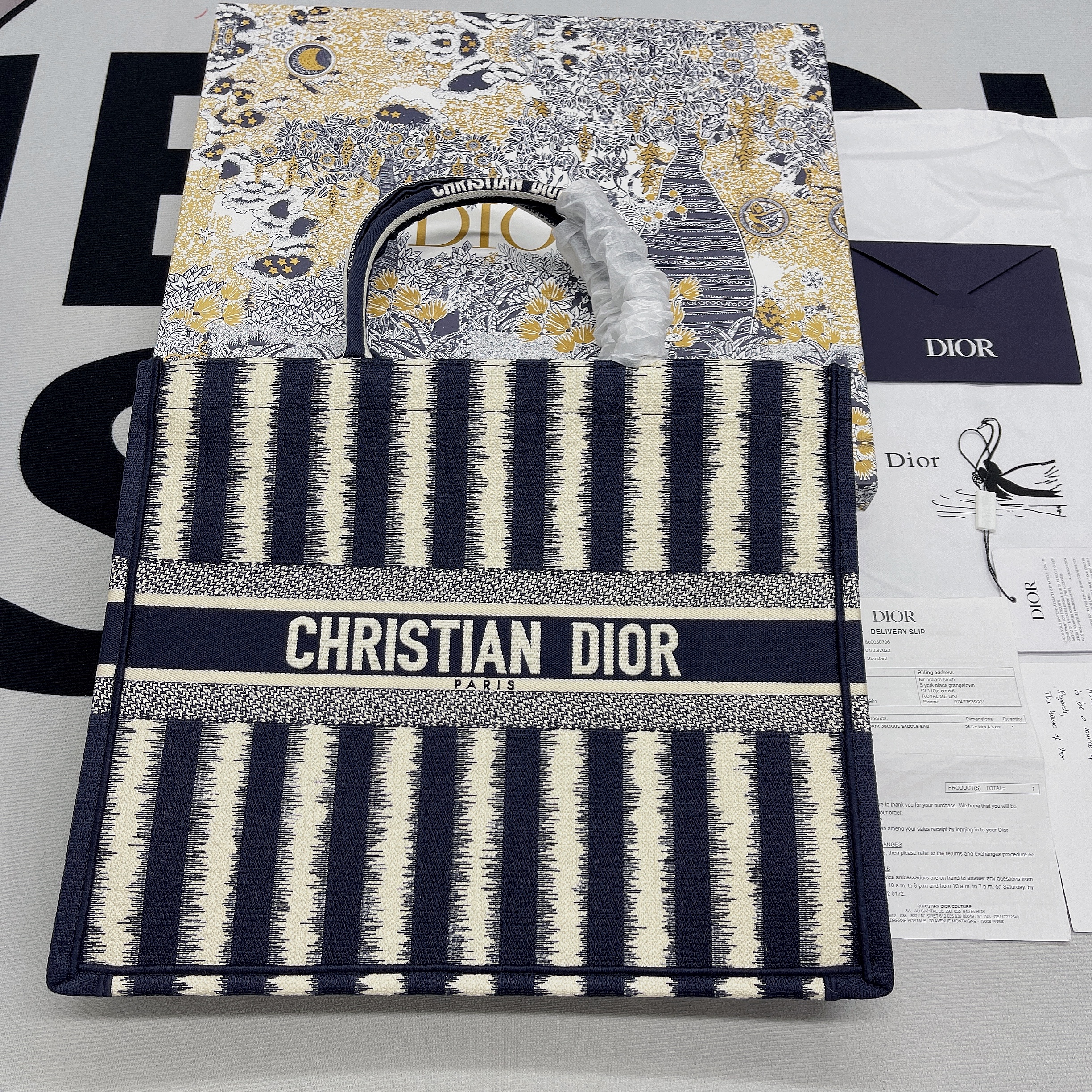 Christian Dior Large Dior Book Tote Blue, For Women, Women’s Handbags 16.5in/42cm CD