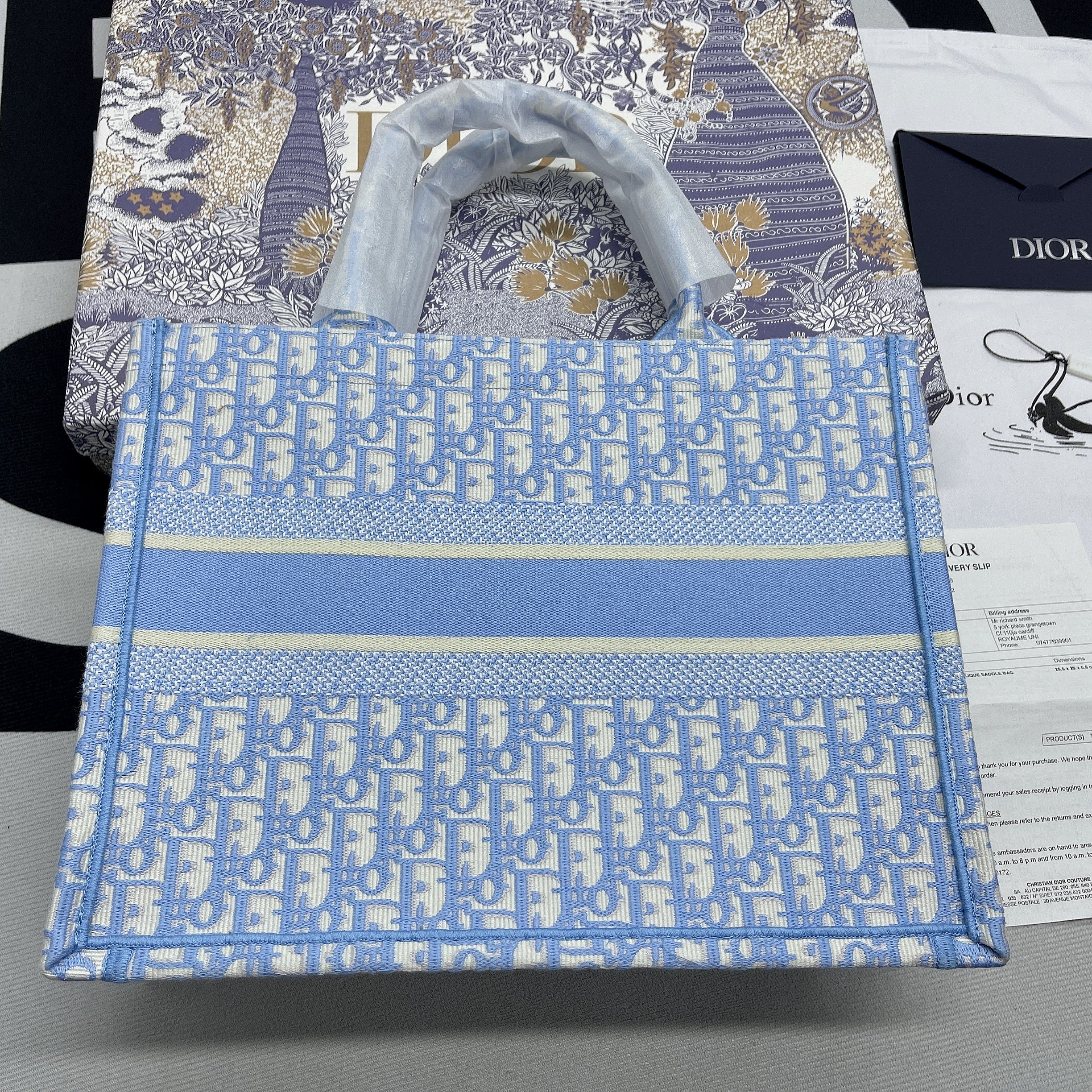 Christian Dior Large Dior Book Tote Blue, For Women, Women’s Handbags 16.5in/42cm CD