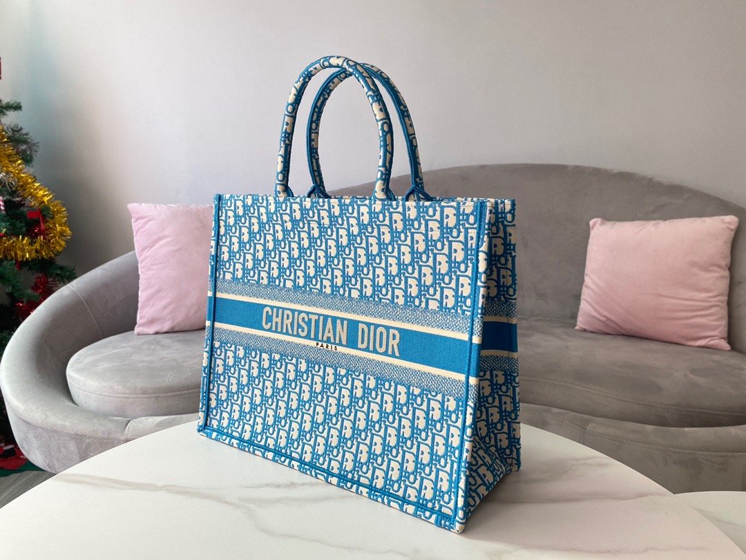 Christian Dior Large Dior Book Tote Blue, For Women, Women’s Handbags 16.5in/42cm CD