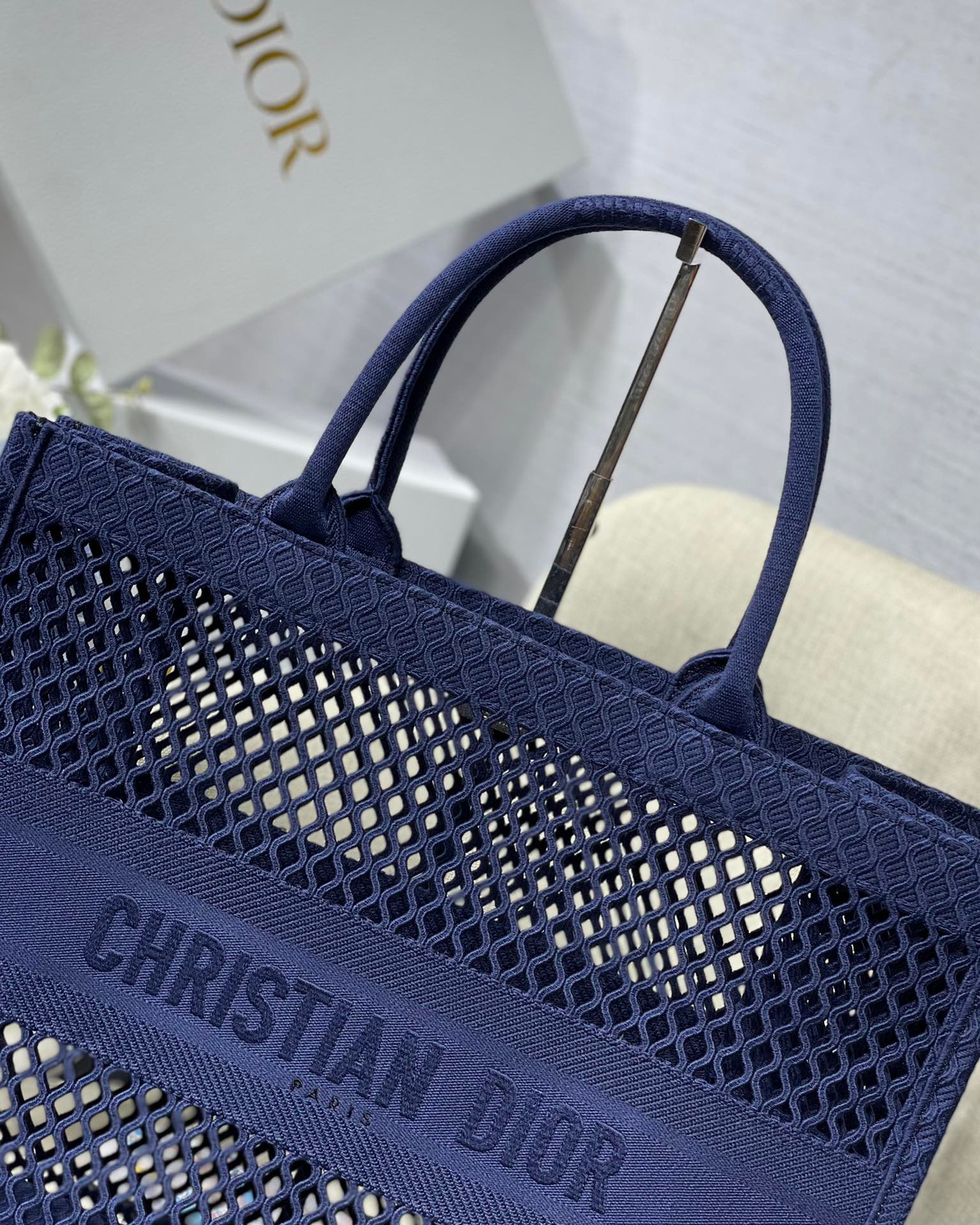 Christian Dior Large Dior Book Tote Blue, For Women, Women’s Handbags 16.5in/42cm CD
