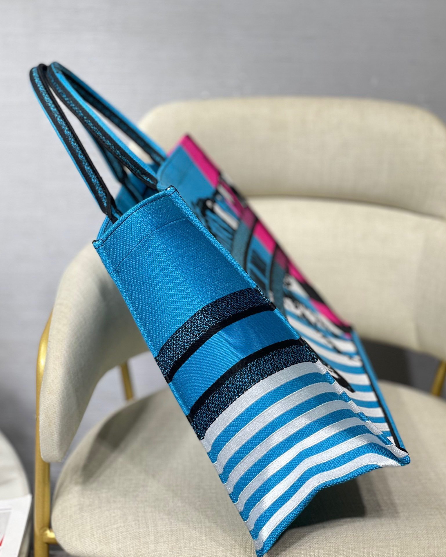 Christian Dior Large Dior Book Tote Blue And Pink, For Women, Women’s Handbags 16.5in/42cm CD