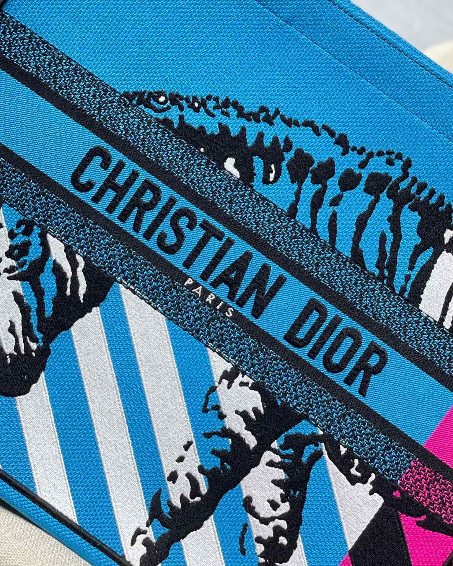 Christian Dior Large Dior Book Tote Blue And Pink, For Women, Women’s Handbags 16.5in/42cm CD