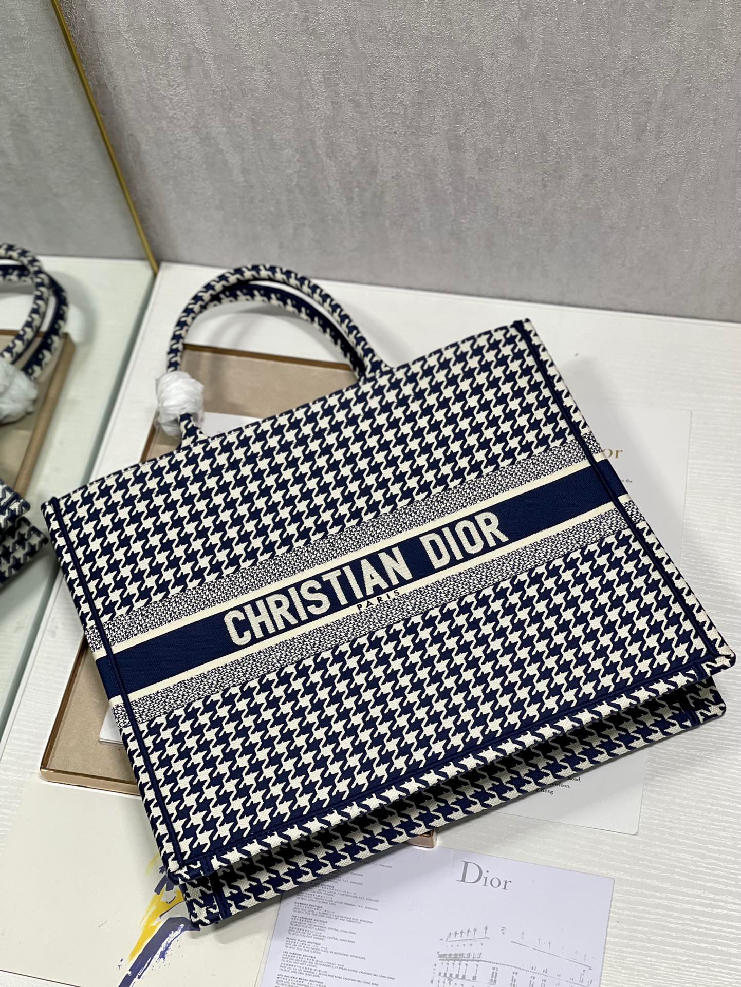 Christian Dior Large Dior Book Tote Blue And White, For Women, Women’s Handbags 16.5in/42cm CD