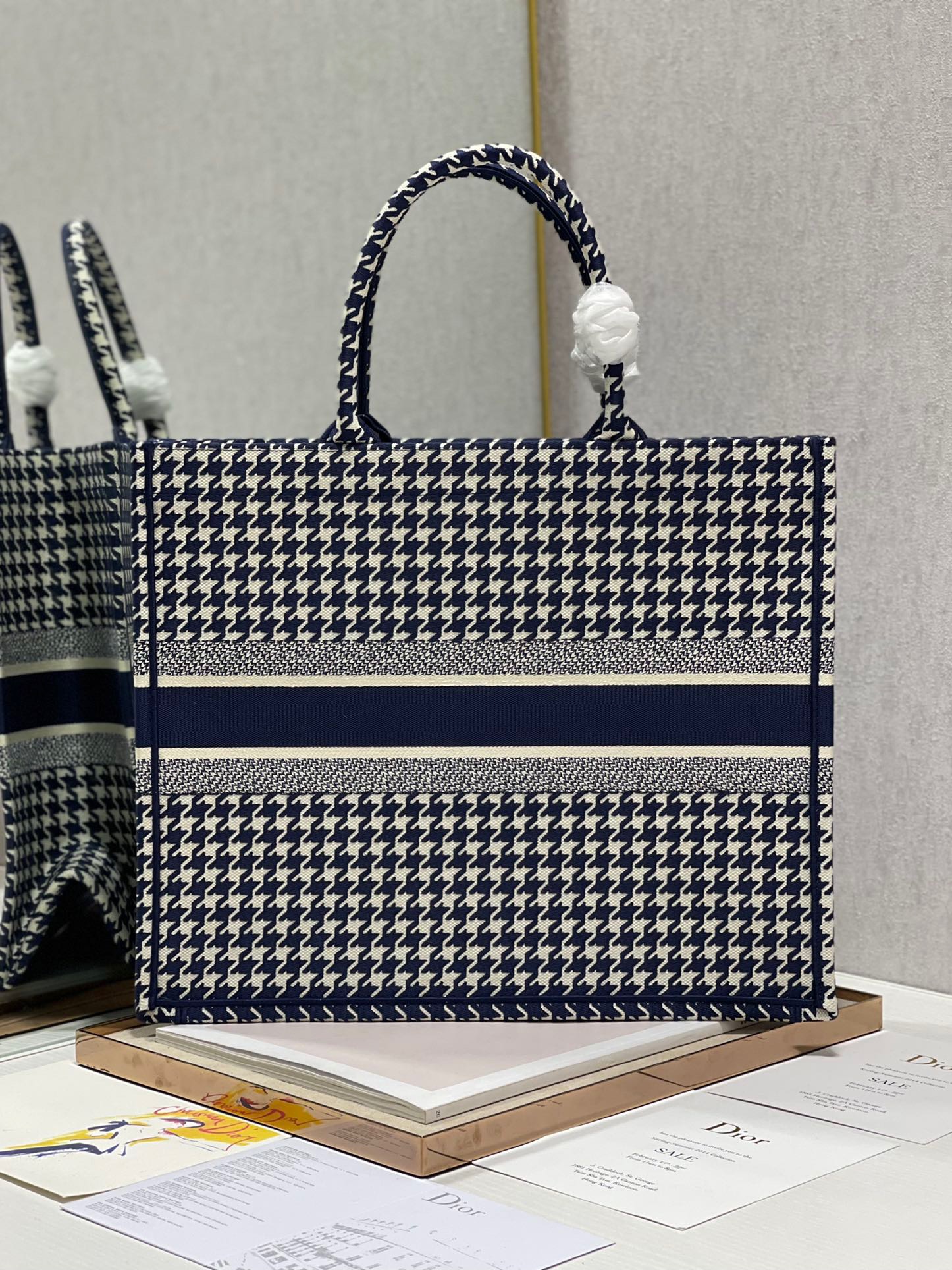 Christian Dior Large Dior Book Tote Blue And White, For Women, Women’s Handbags 16.5in/42cm CD