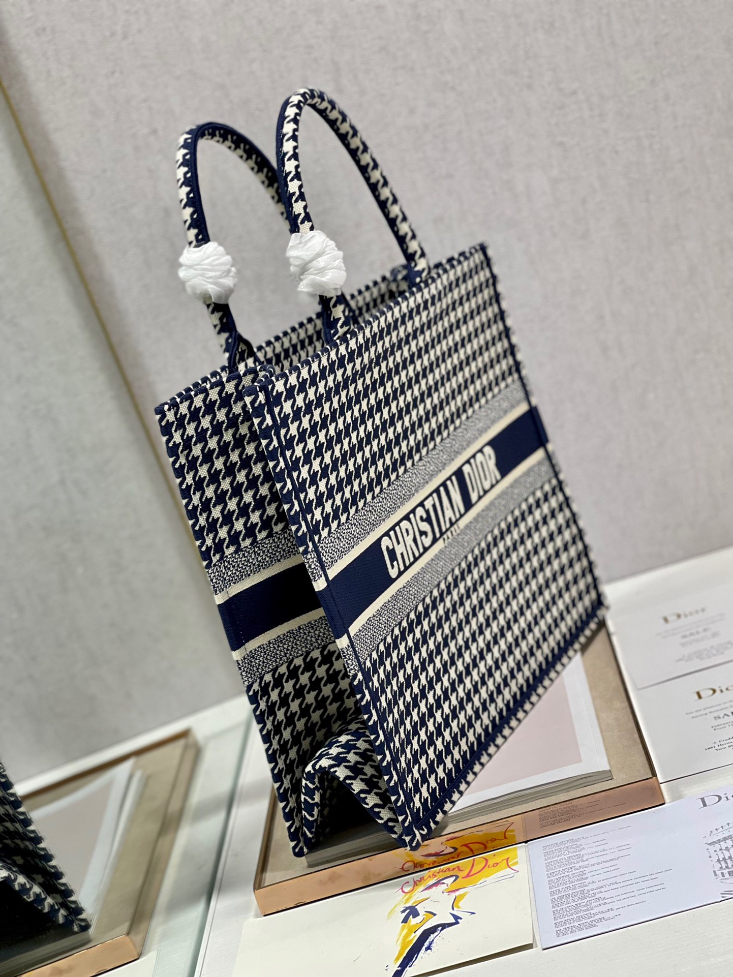 Christian Dior Large Dior Book Tote Blue And White, For Women, Women’s Handbags 16.5in/42cm CD