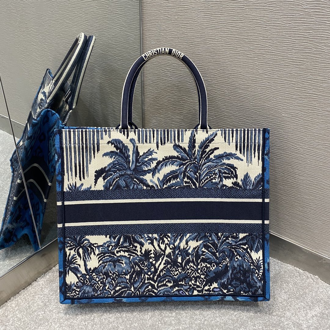 Christian Dior Large Dior Book Tote Blue For Women 16.5in/42cm CDZRIW
