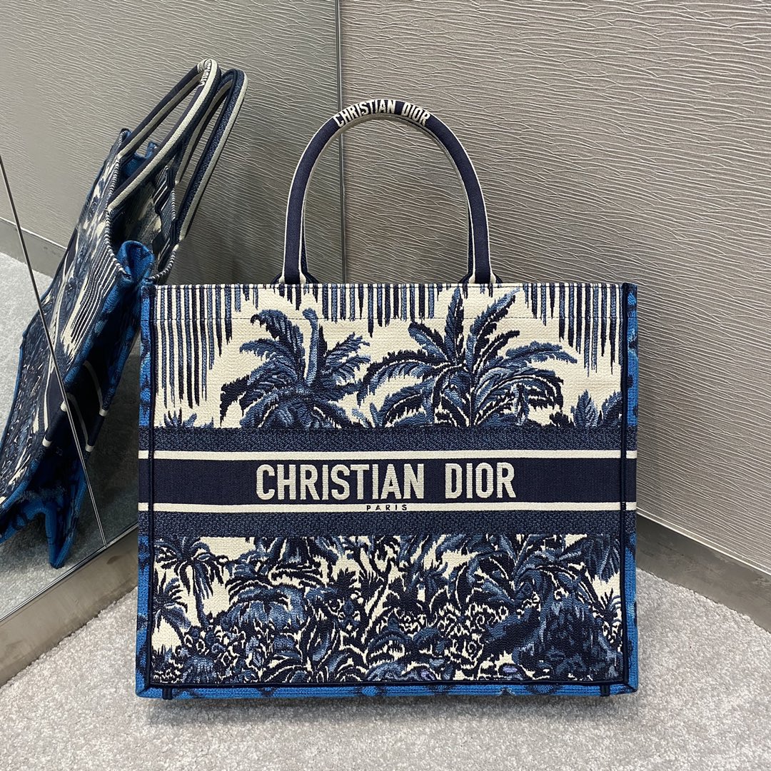 Christian Dior Large Dior Book Tote Blue For Women 16.5in/42cm CDZRIW