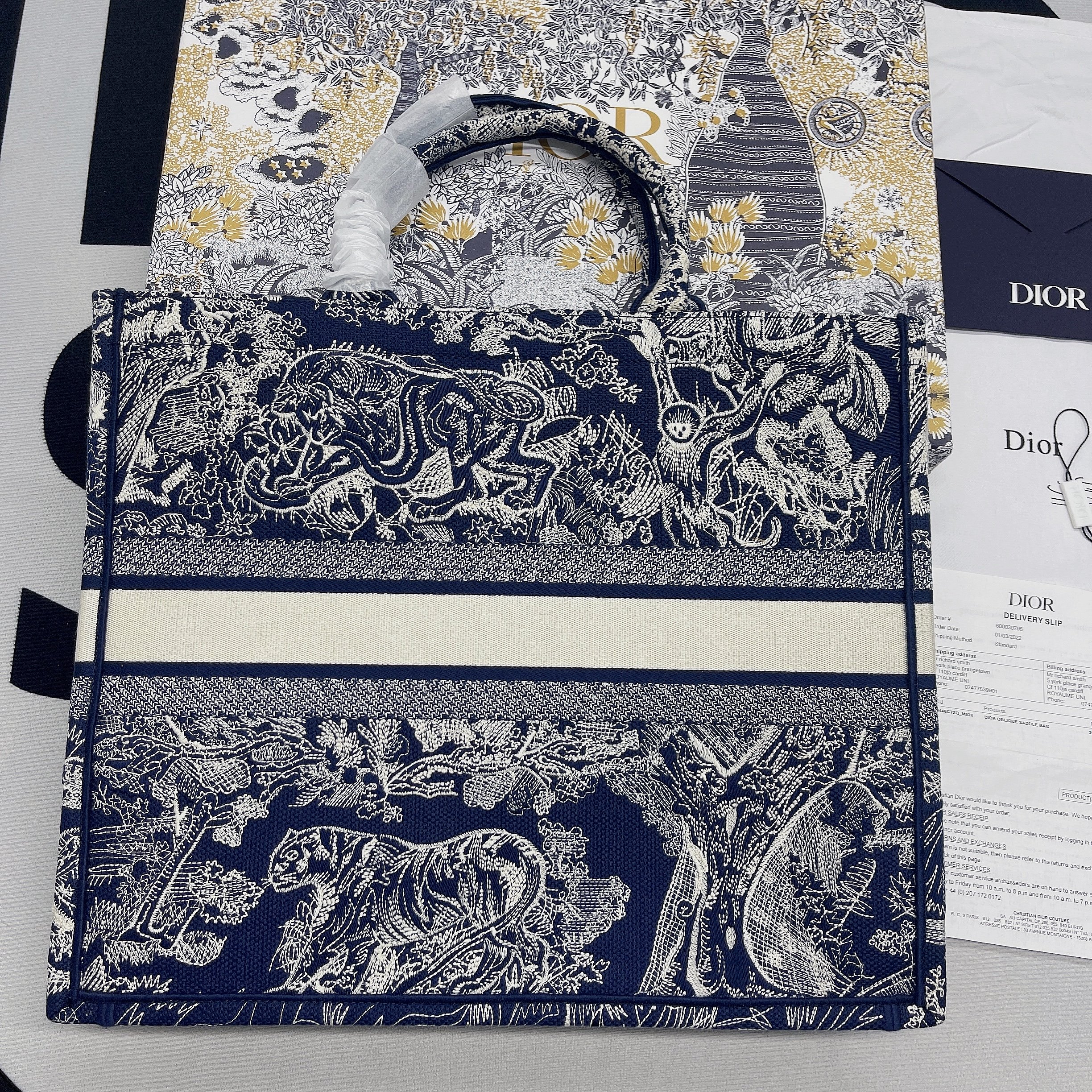 Christian Dior Large Dior Book Tote Blue Multicolor, For Women, Women’s Handbags 16.5in/42cm CDZRGO_