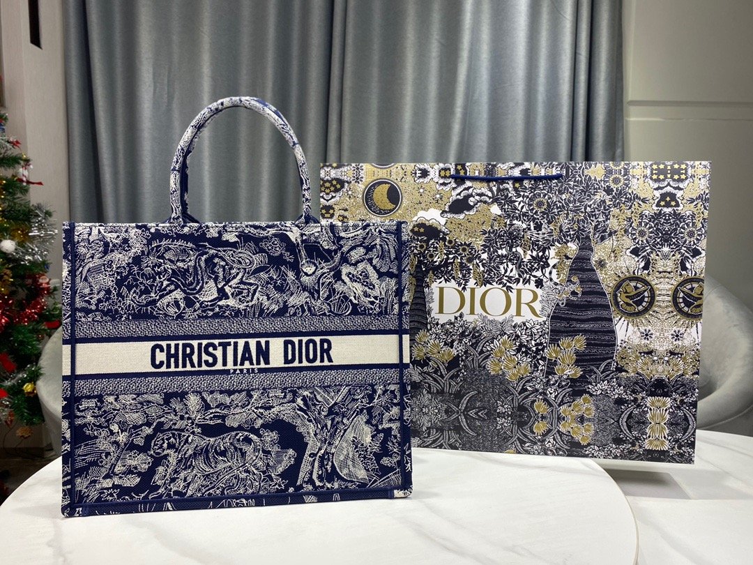 Christian Dior Large Dior Book Tote Blue Multicolor, For Women, Women’s Handbags 16.5in/42cm CDZRGO_