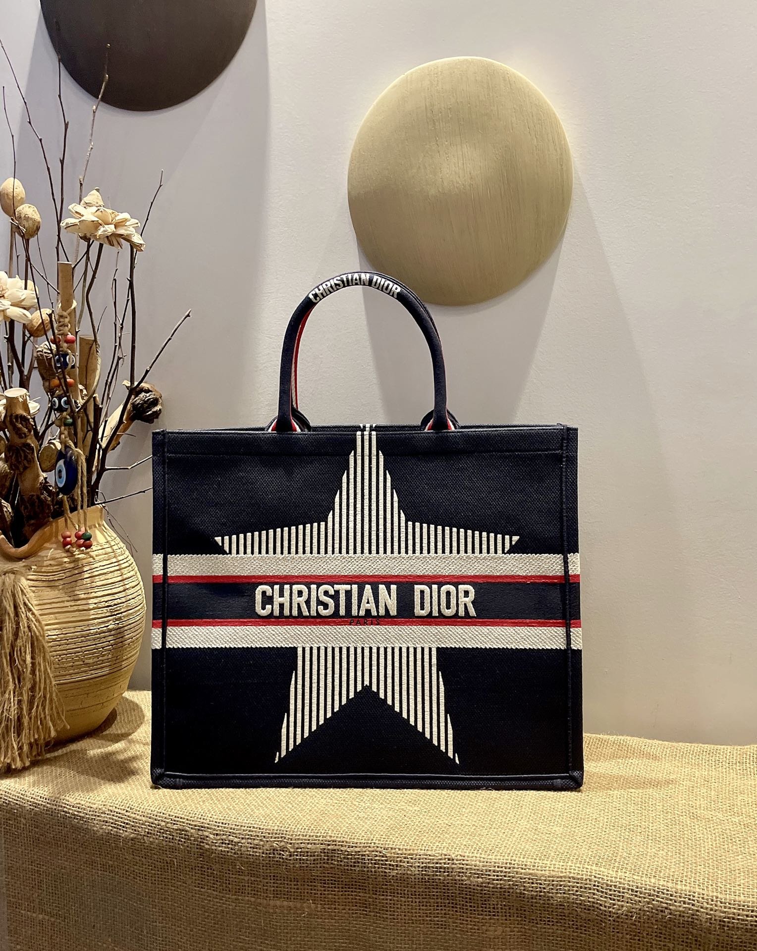 Christian Dior Large Dior Book Tote Blue Three-Tone Embroidery, Blue, For Women Women’s Handbags, Shoulder Bags, 42cm CDZRSE_