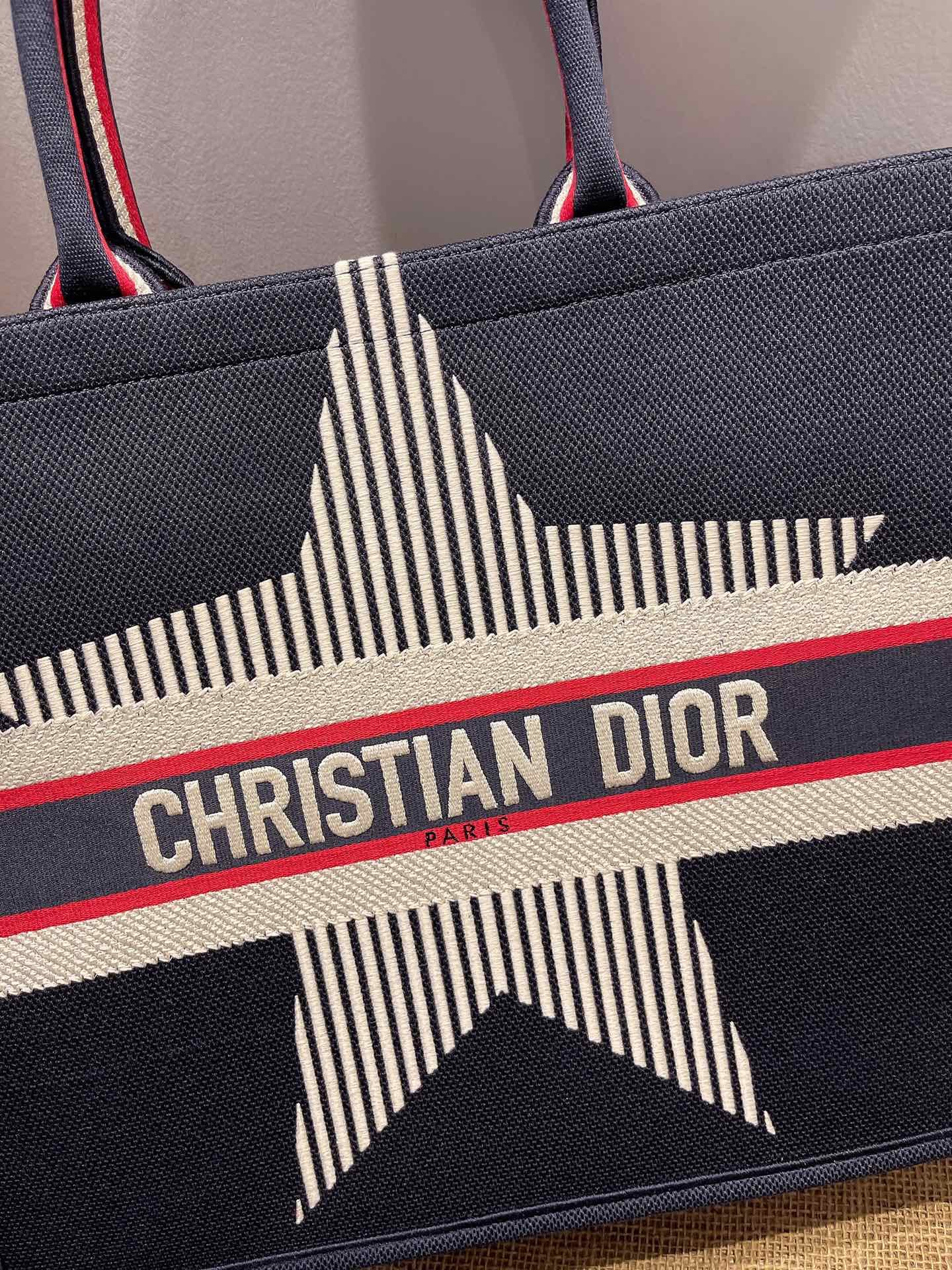 Christian Dior Large Dior Book Tote Blue Three-Tone Embroidery, Blue, For Women Women’s Handbags, Shoulder Bags, 42cm CDZRSE_