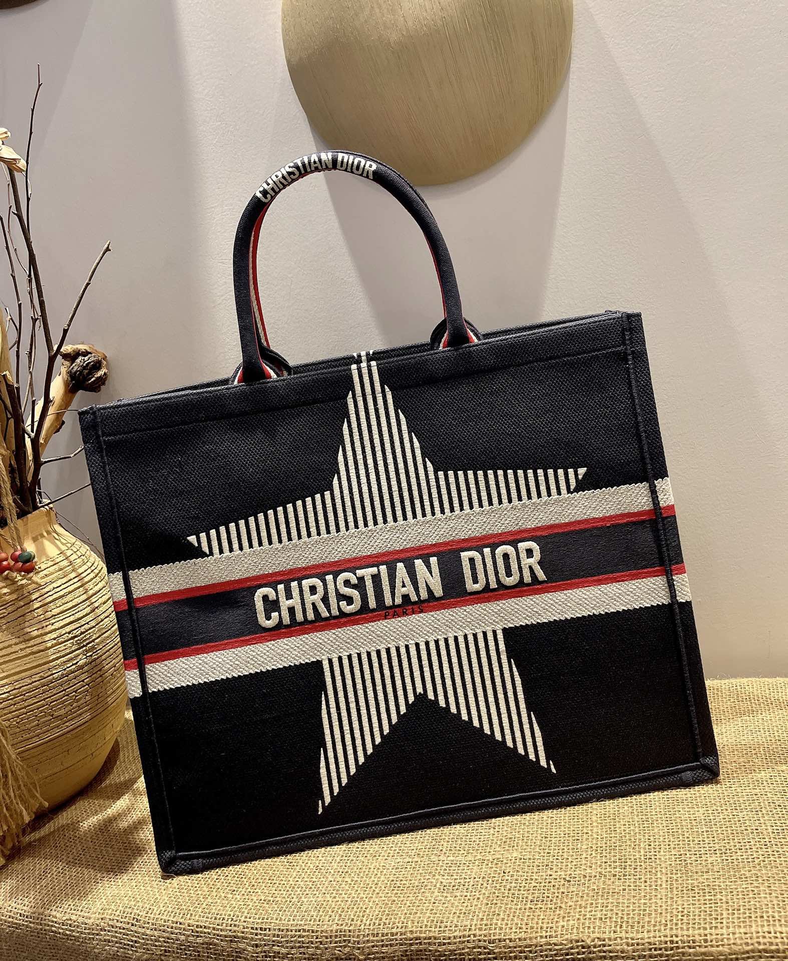 Christian Dior Large Dior Book Tote Blue Three-Tone Embroidery, Blue, For Women Women’s Handbags, Shoulder Bags, 42cm CDZRSE_