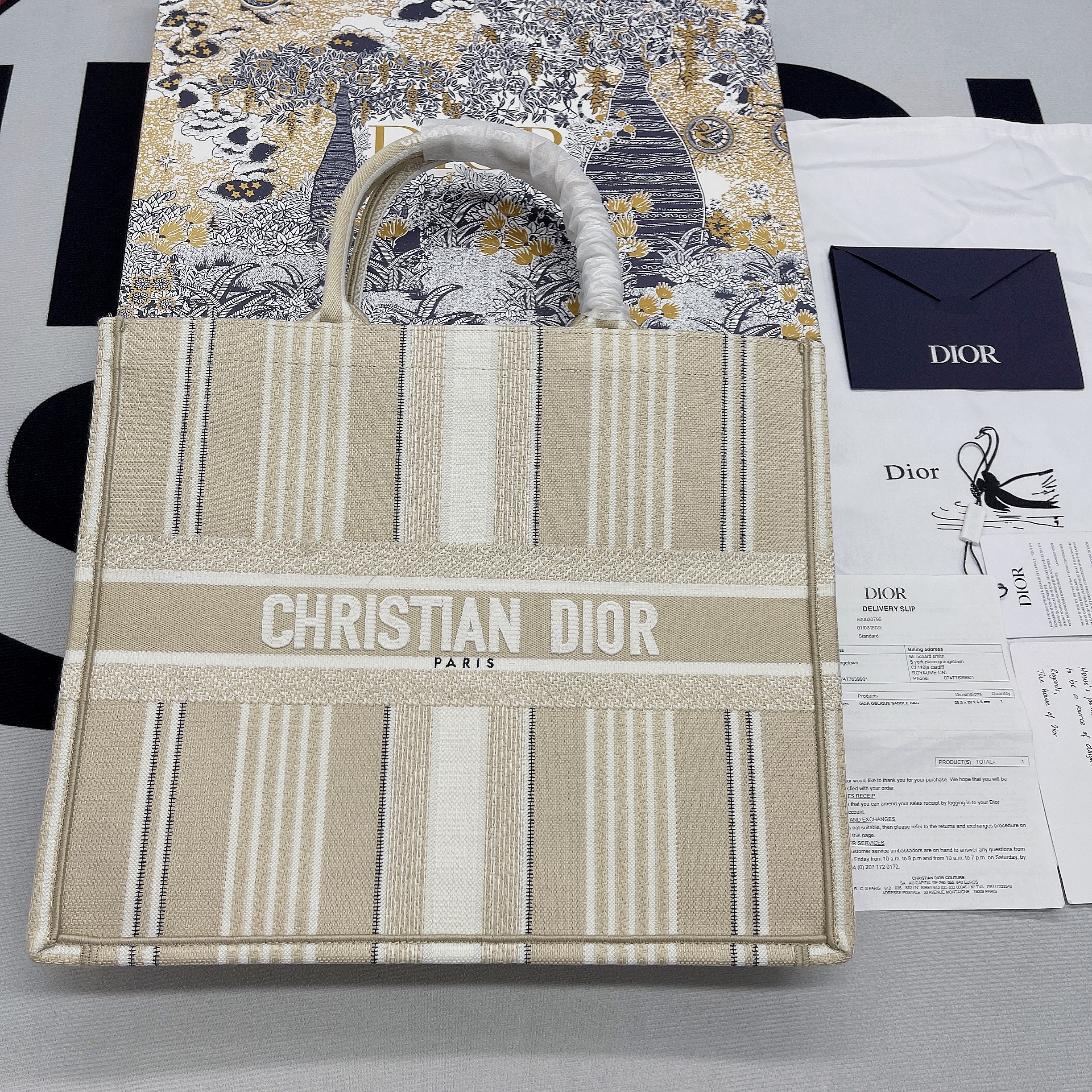 Christian Dior Large Dior Book Tote Cream, For Women, Women’s Handbags 16.5in/42cm CD