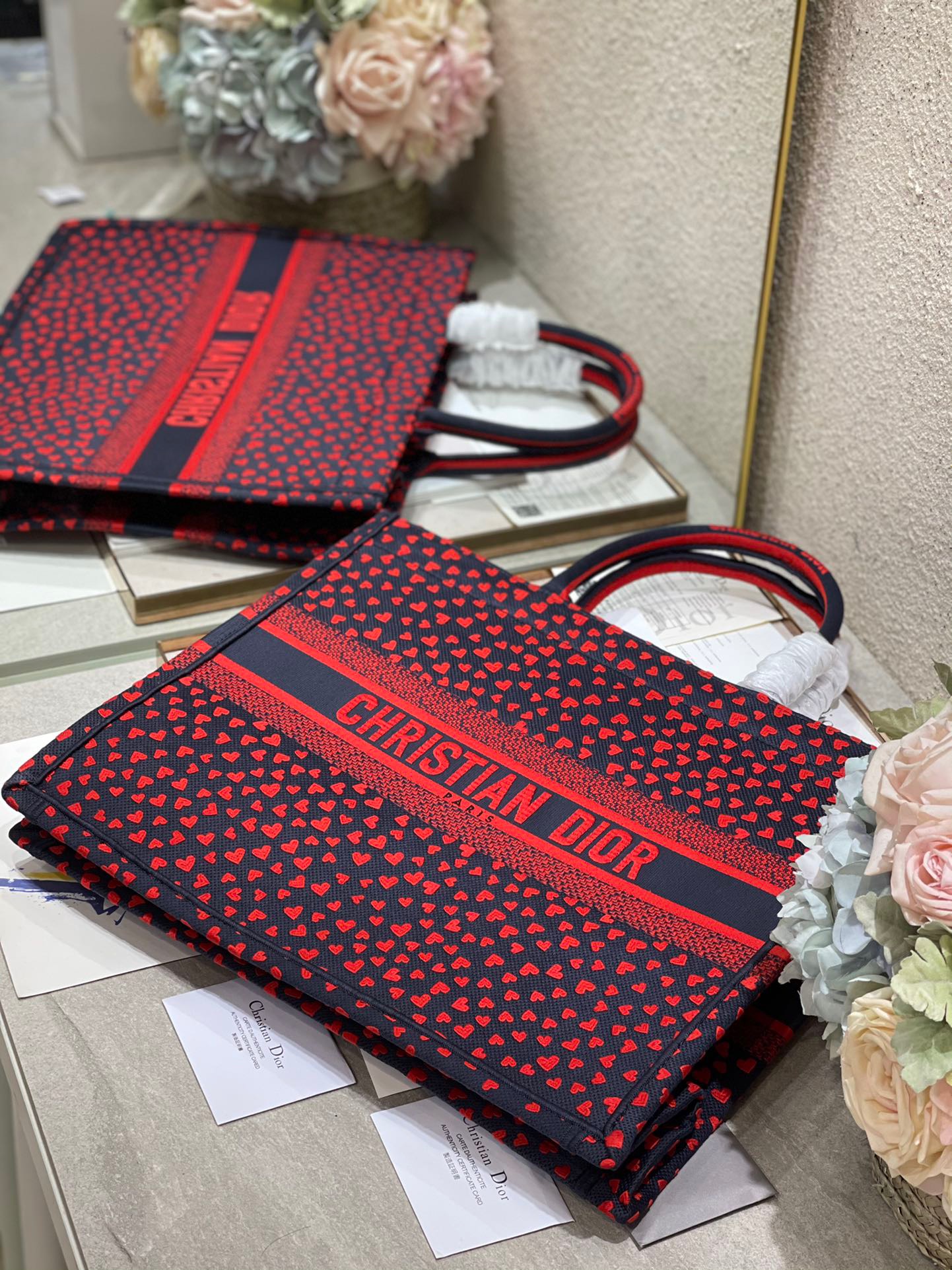 Christian Dior Large Dior Book Tote Crimson Multicolor, For Women, Women’s Handbags 16.5in/42cm CD