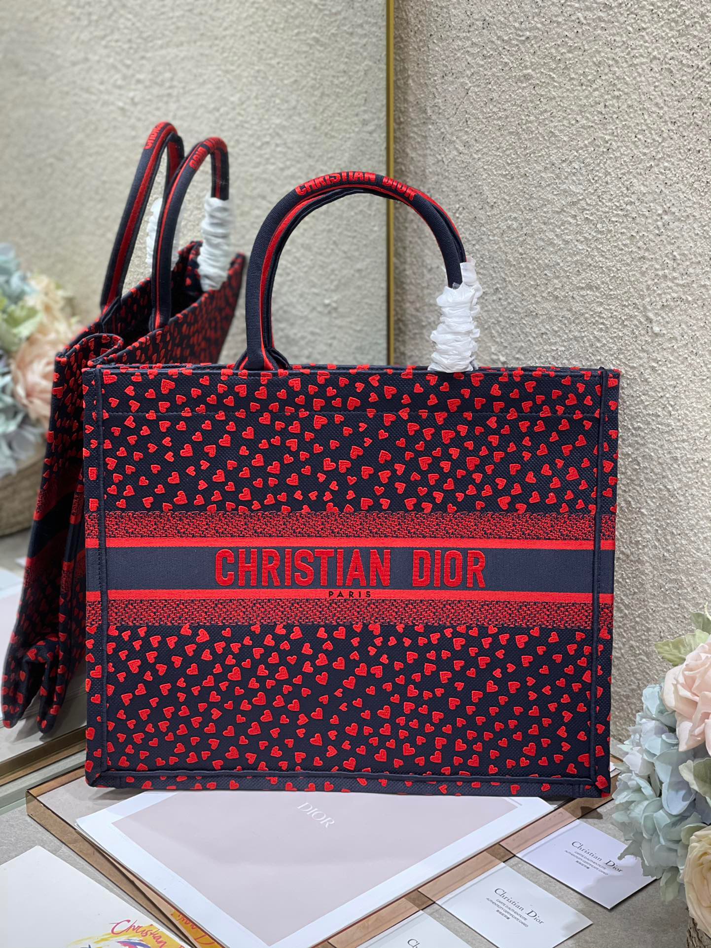 Christian Dior Large Dior Book Tote Crimson Multicolor, For Women, Women’s Handbags 16.5in/42cm CD