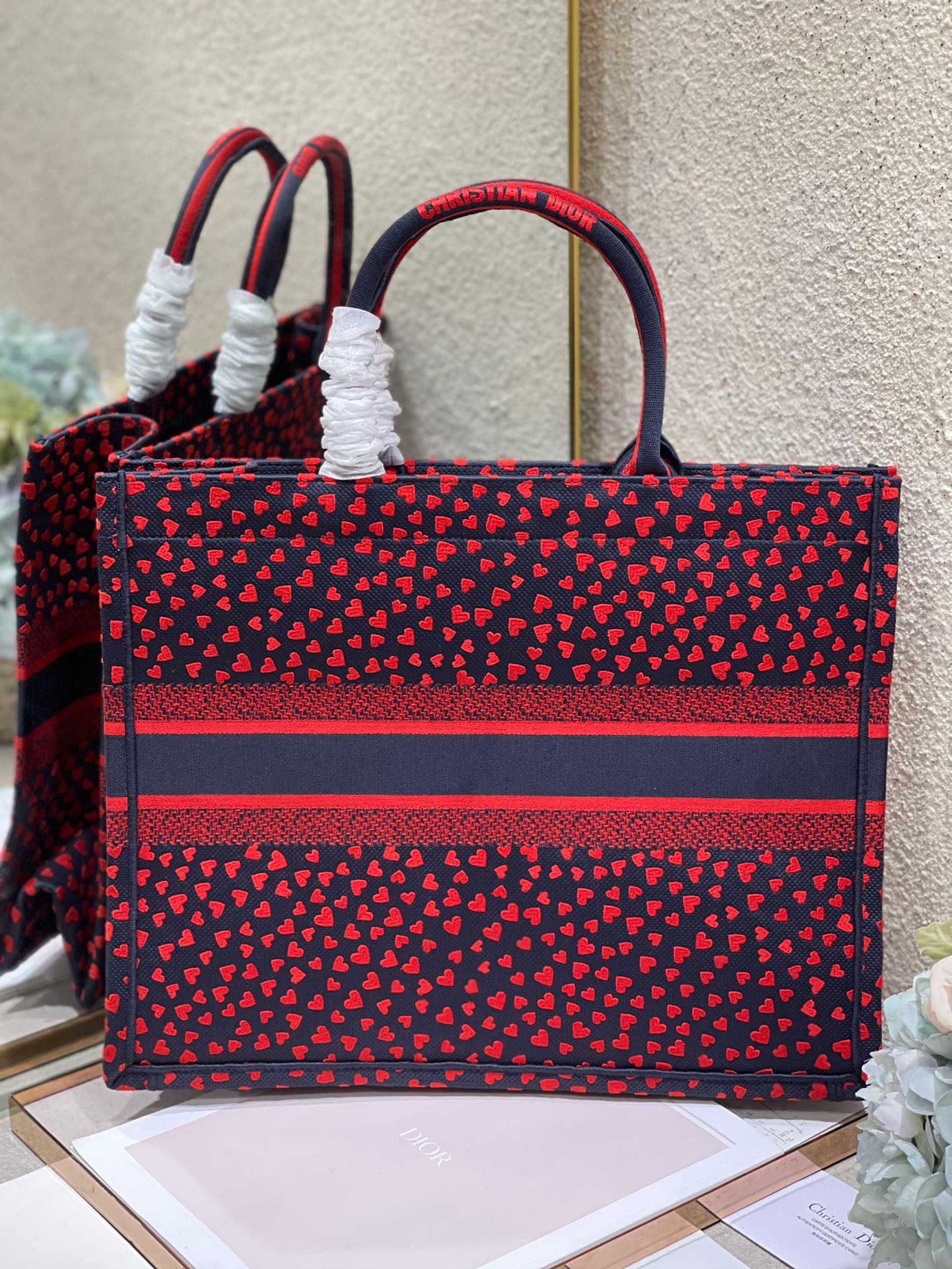 Christian Dior Large Dior Book Tote Crimson Multicolor, For Women, Women’s Handbags 16.5in/42cm CD