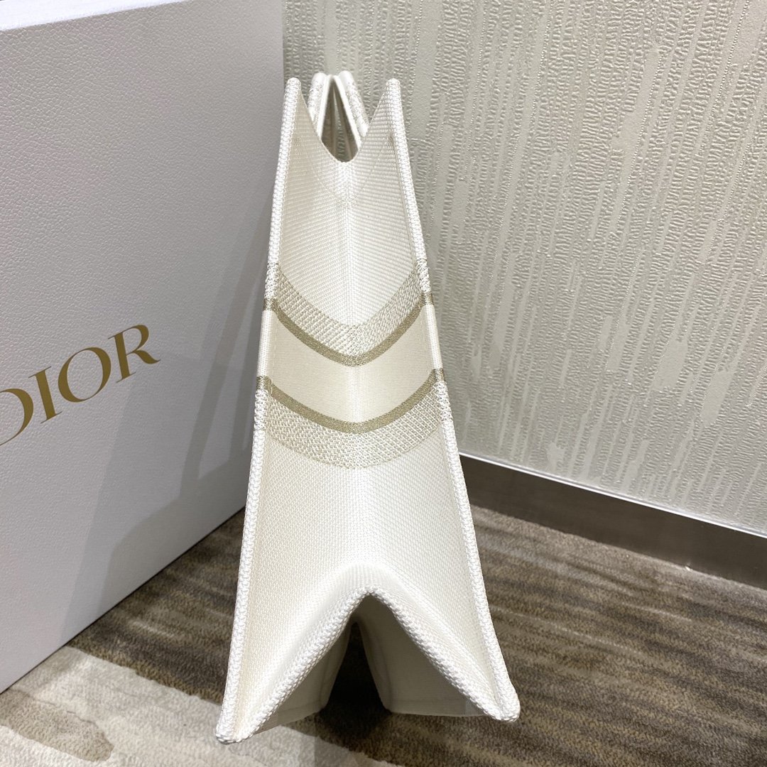Christian Dior Large Dior Book Tote Gold-Tone Dior Around The World Stella Embroidery, For Women Women’s Handbags, 42cm CDZTQL_M01E