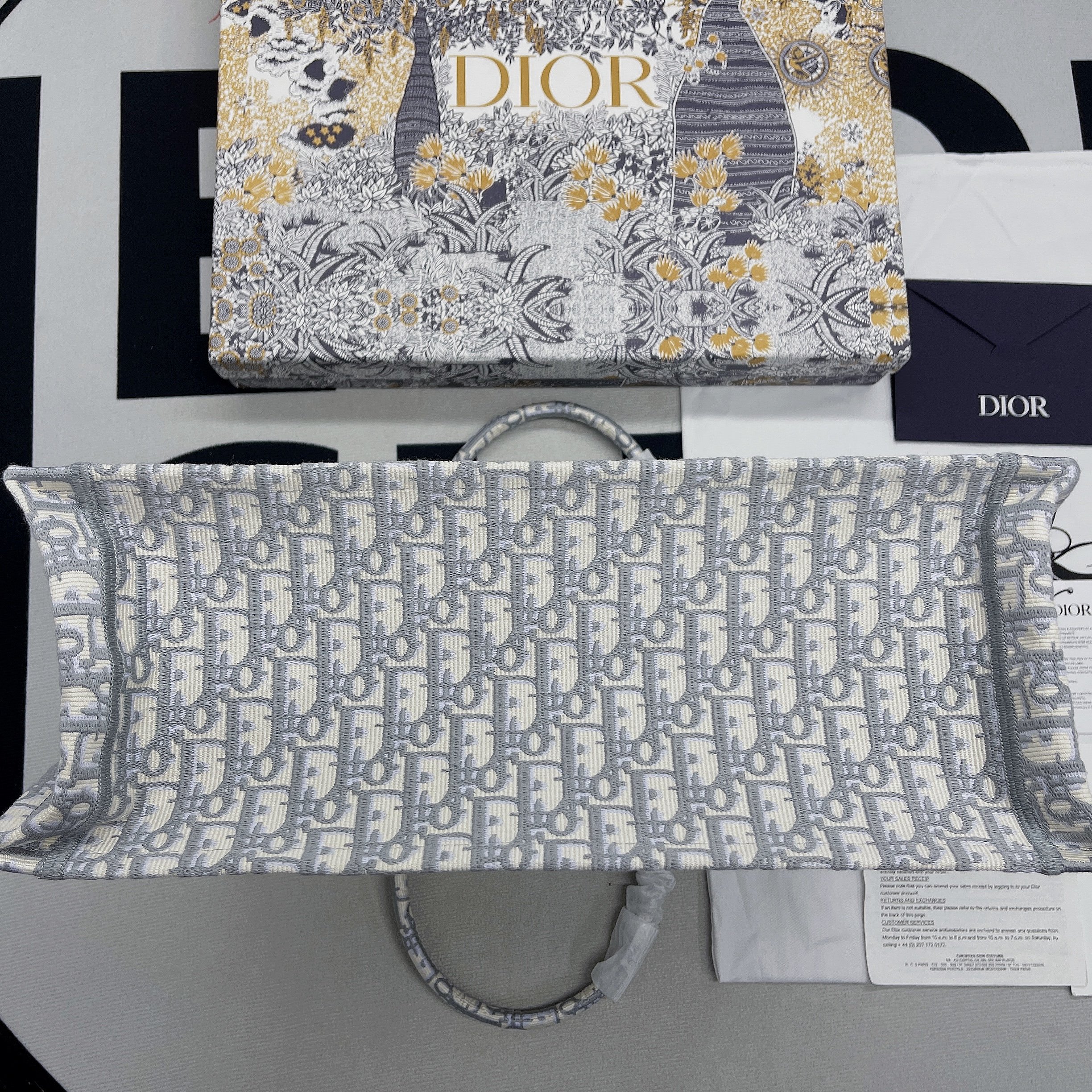 Christian Dior Large Dior Book Tote Gray, For Women, Women’s Handbags 16.5in/42cm CDZRIW_