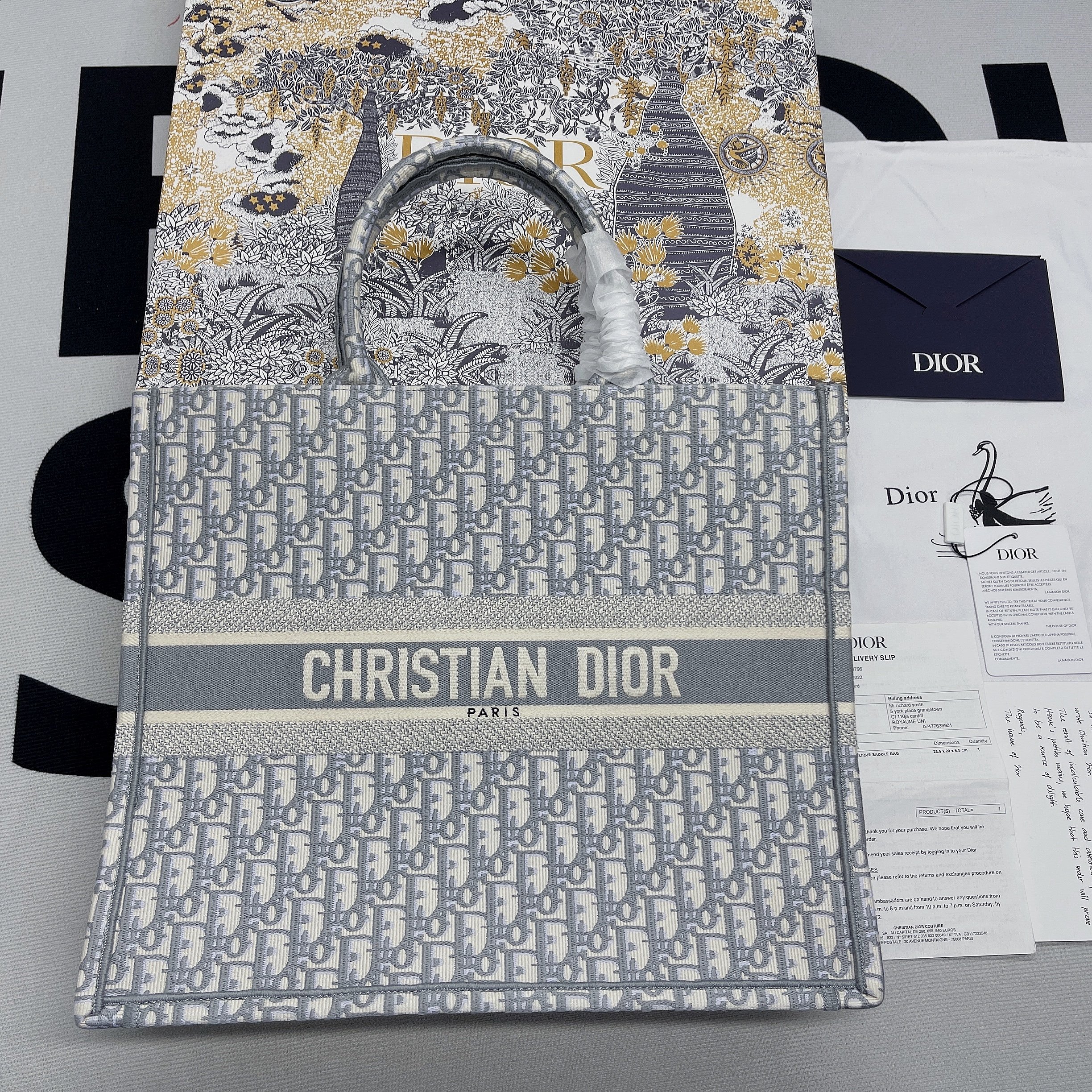 Christian Dior Large Dior Book Tote Gray, For Women, Women’s Handbags 16.5in/42cm CDZRIW_