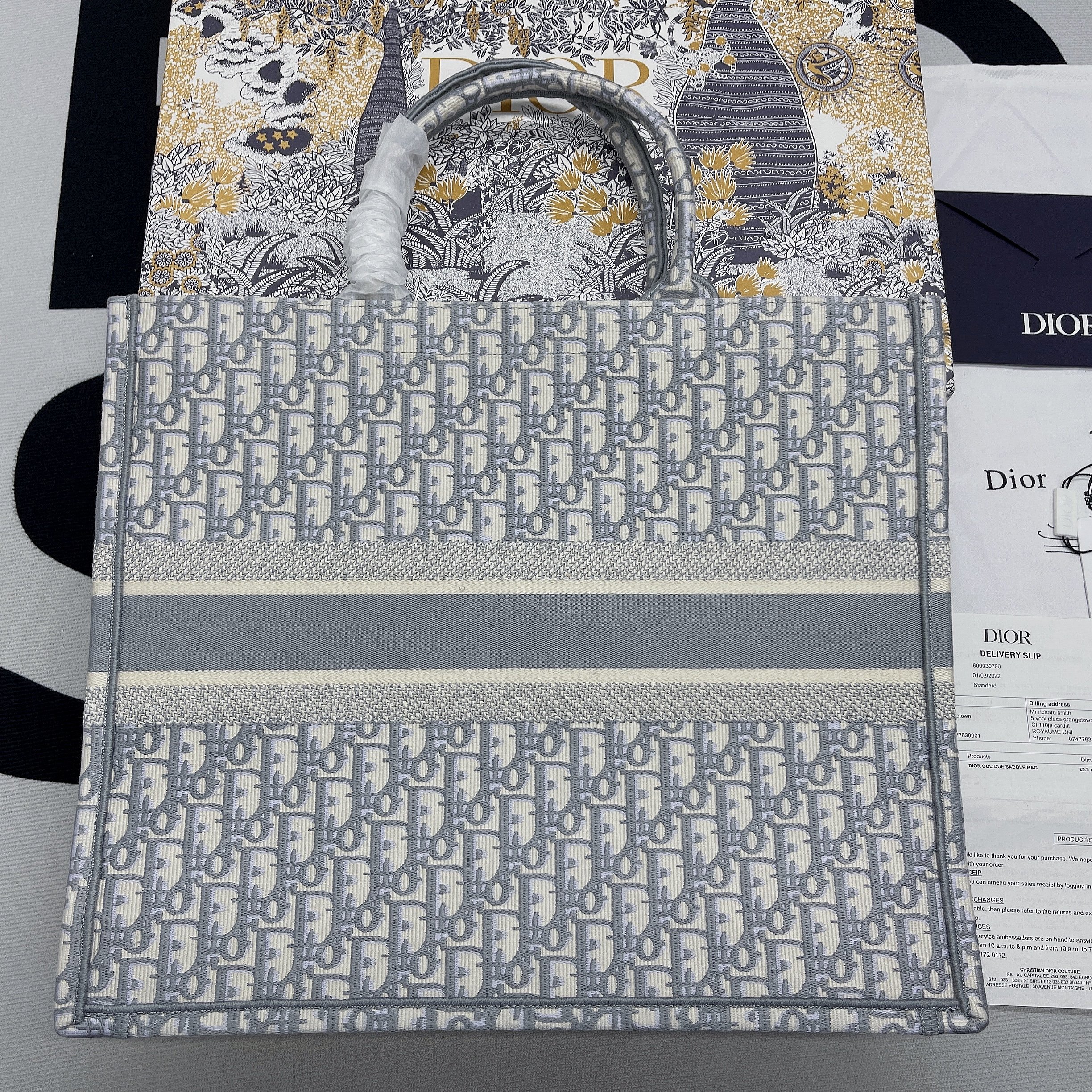 Christian Dior Large Dior Book Tote Gray, For Women, Women’s Handbags 16.5in/42cm CDZRIW_