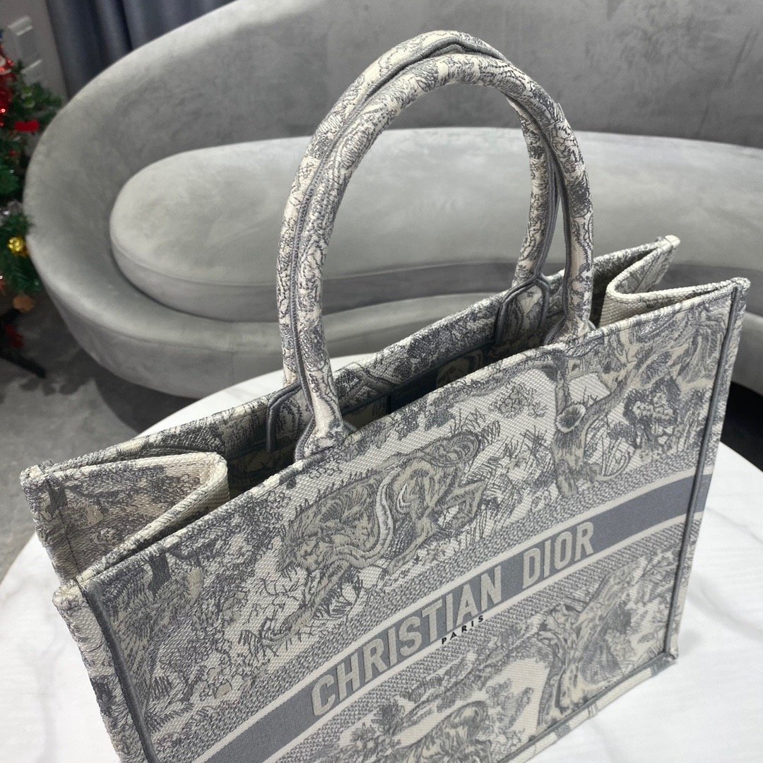 Christian Dior Large Dior Book Tote Gray Multicolor, For Women, Women’s Handbags 16.5in/42cm CD