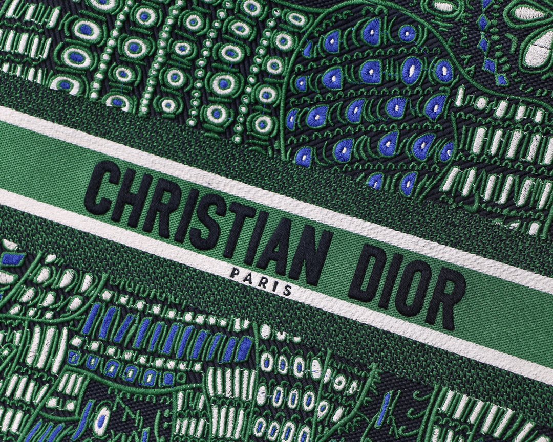 Christian Dior Large Dior Book Tote Green Multicolor, For Women, Women’s Handbags 16.5in/42cm CD
