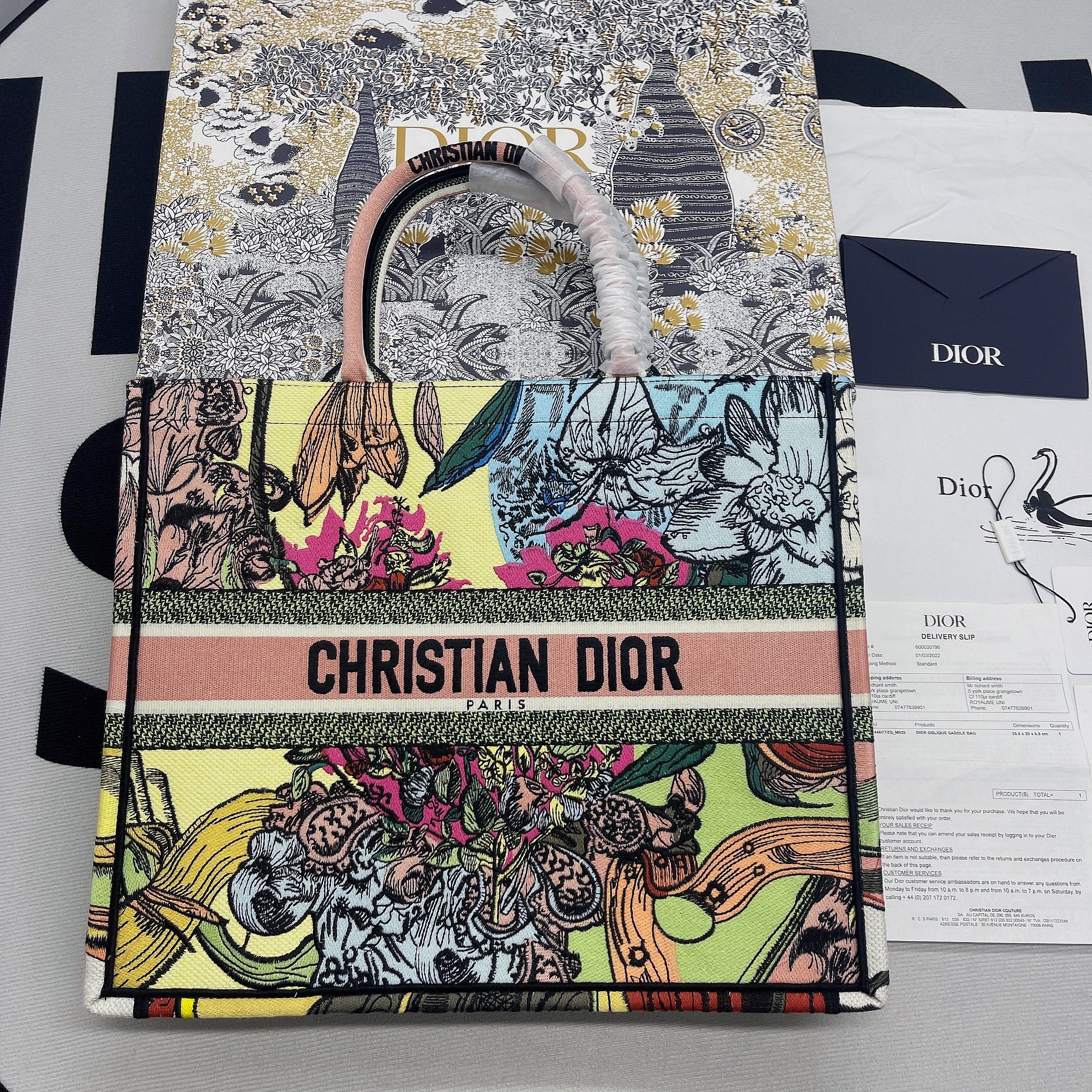 Christian Dior Large Dior Book Tote Multicolor, For Women, Women’s Handbags 16.5in/42cm CD