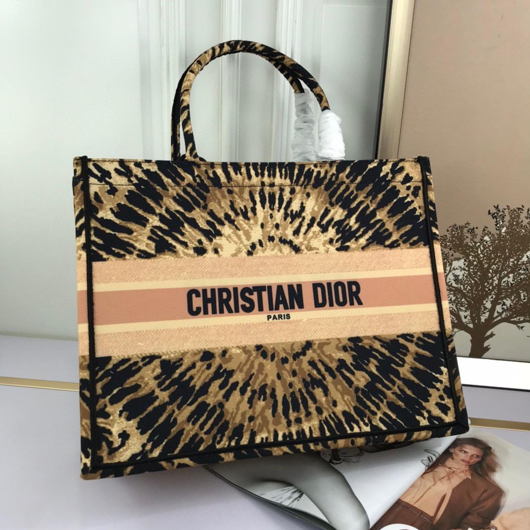 Christian Dior Large Dior Book Tote Multicolor Tie & Dior Embroidery, Multicolor, For Women Women’s Handbags, Shoulder Bags, 42cm