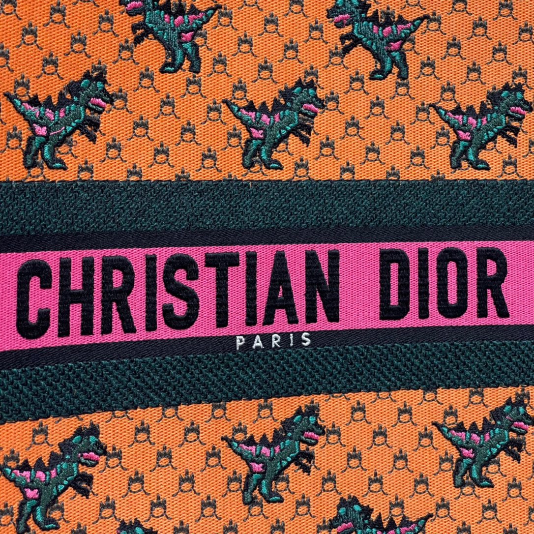Christian Dior Large Dior Book Tote Orange Multicolor, For Women, Women’s Handbags 16.5in/42cm CD