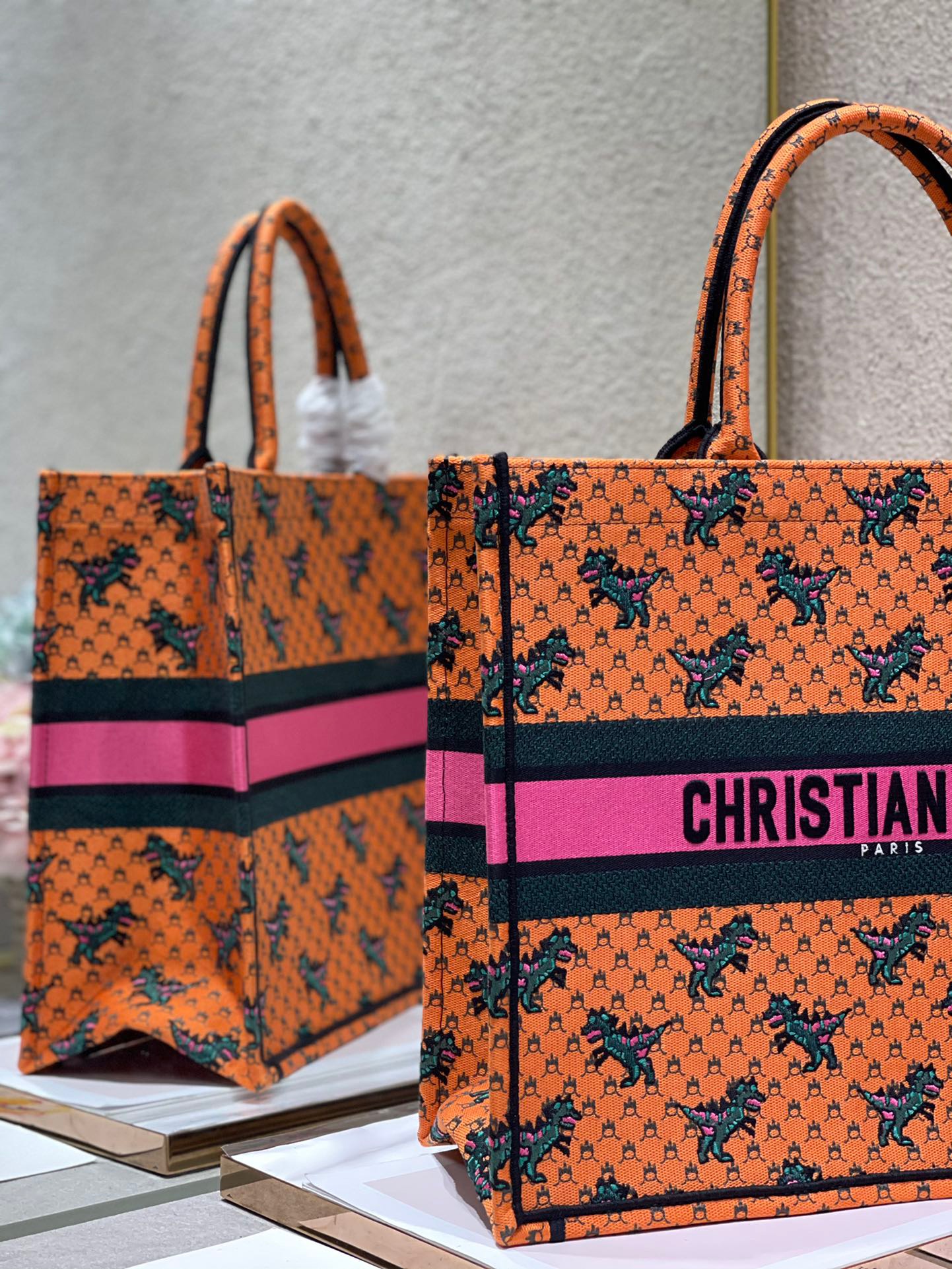 Christian Dior Large Dior Book Tote Orange Multicolor, For Women, Women’s Handbags 16.5in/42cm CD
