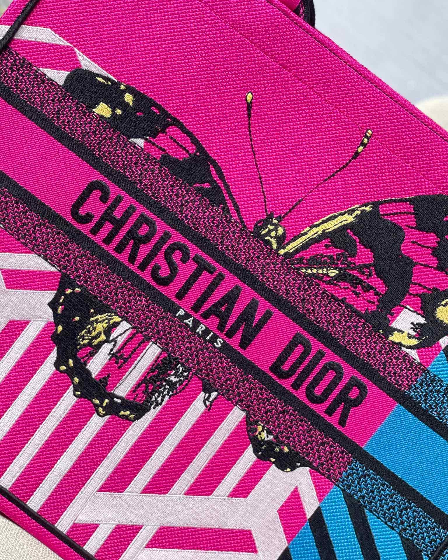 Christian Dior Large Dior Book Tote Pink And Blue, For Women, Women’s Handbags 16.5in/42cm CD