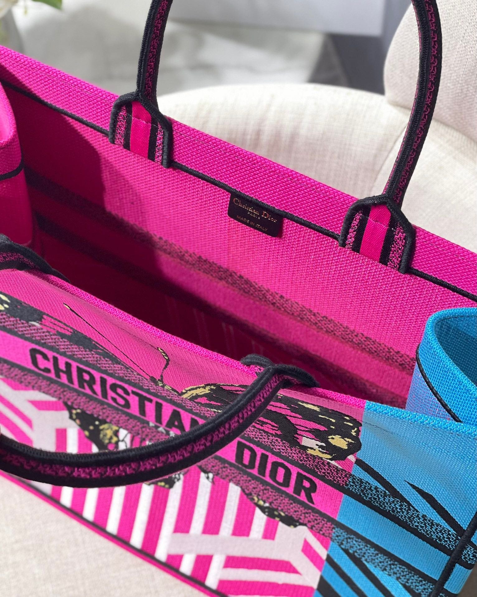 Christian Dior Large Dior Book Tote Pink And Blue, For Women, Women’s Handbags 16.5in/42cm CD