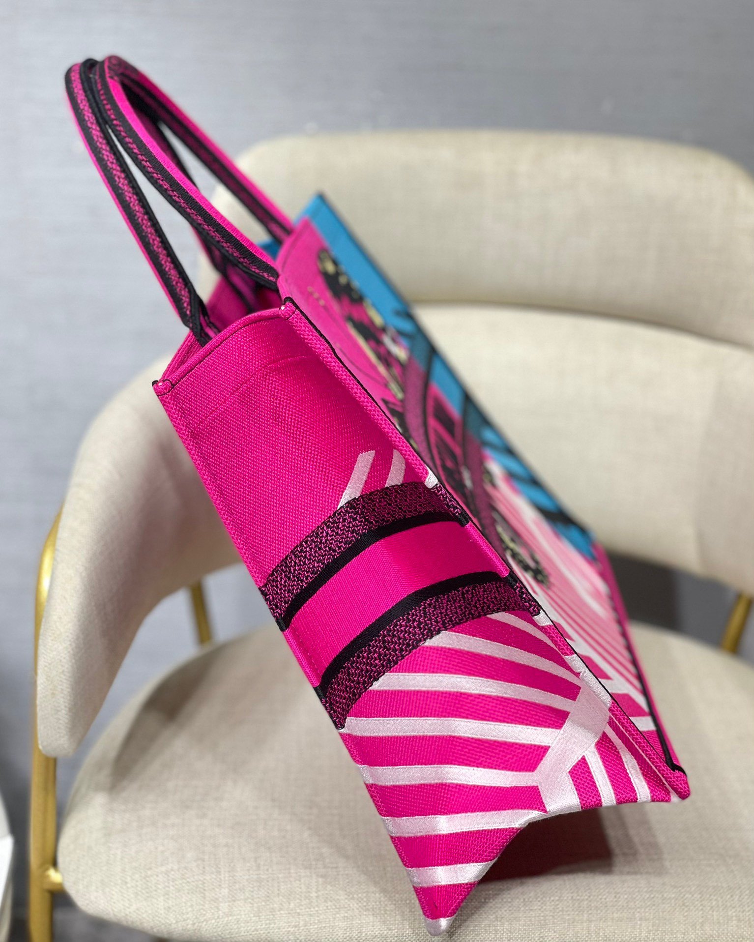Christian Dior Large Dior Book Tote Pink And Blue, For Women, Women’s Handbags 16.5in/42cm CD