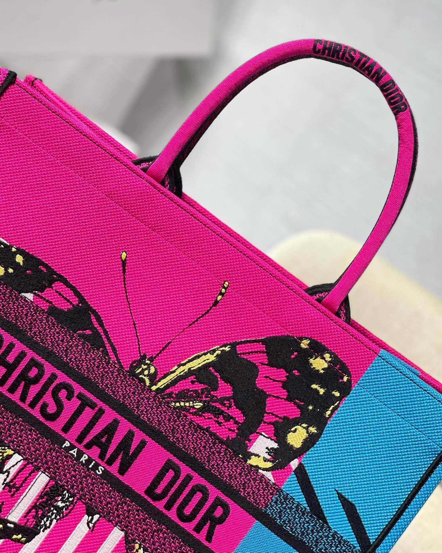 Christian Dior Large Dior Book Tote Pink And Blue, For Women, Women’s Handbags 16.5in/42cm CD