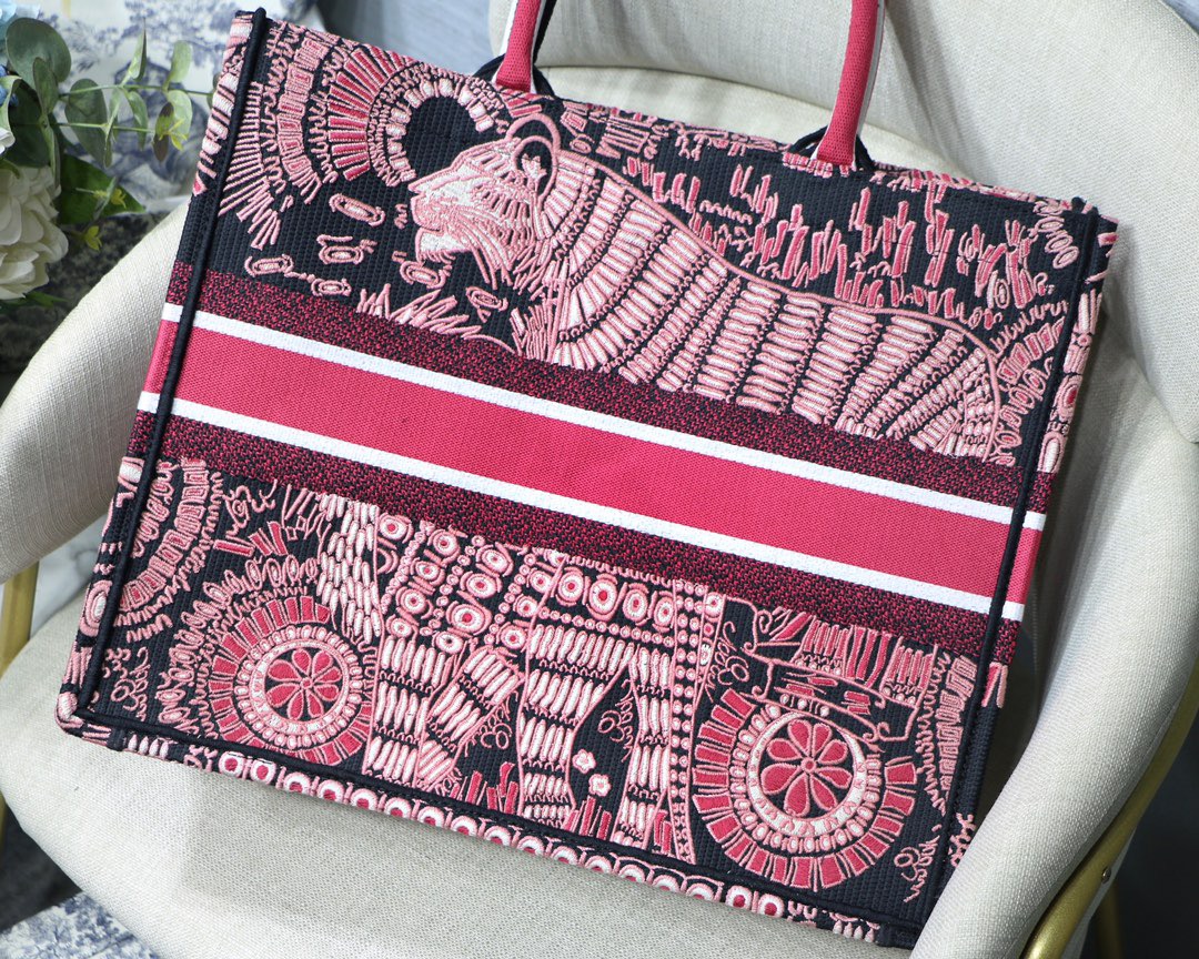 Christian Dior Large Dior Book Tote Pink Multicolor, For Women, Women’s Handbags 16.5in/42cm CD