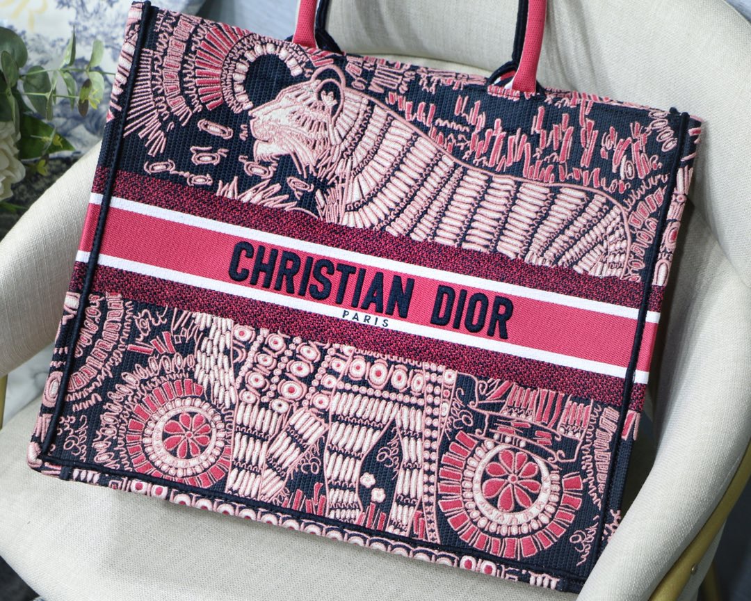 Christian Dior Large Dior Book Tote Pink Multicolor, For Women, Women’s Handbags 16.5in/42cm CD