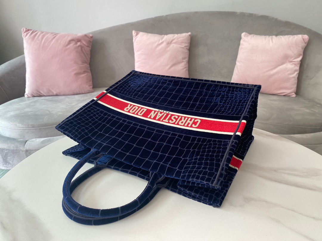 Christian Dior Large Dior Book Tote Red Blue, For Women, Women’s Handbags 16.5in/42cm CD
