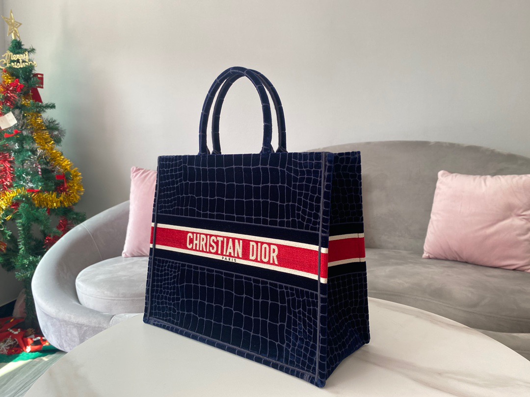 Christian Dior Large Dior Book Tote Red Blue, For Women, Women’s Handbags 16.5in/42cm CD