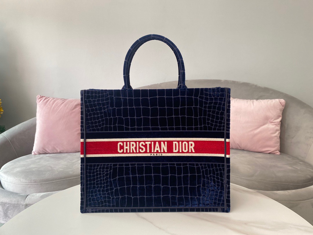 Christian Dior Large Dior Book Tote Red Blue, For Women, Women’s Handbags 16.5in/42cm CD